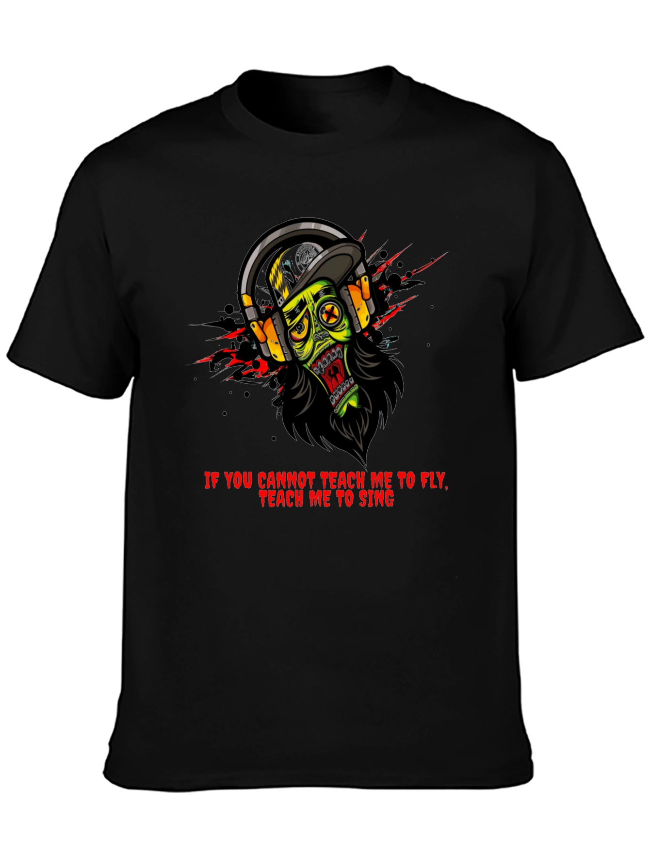 Zombie Headphone Graphic T-Shirt