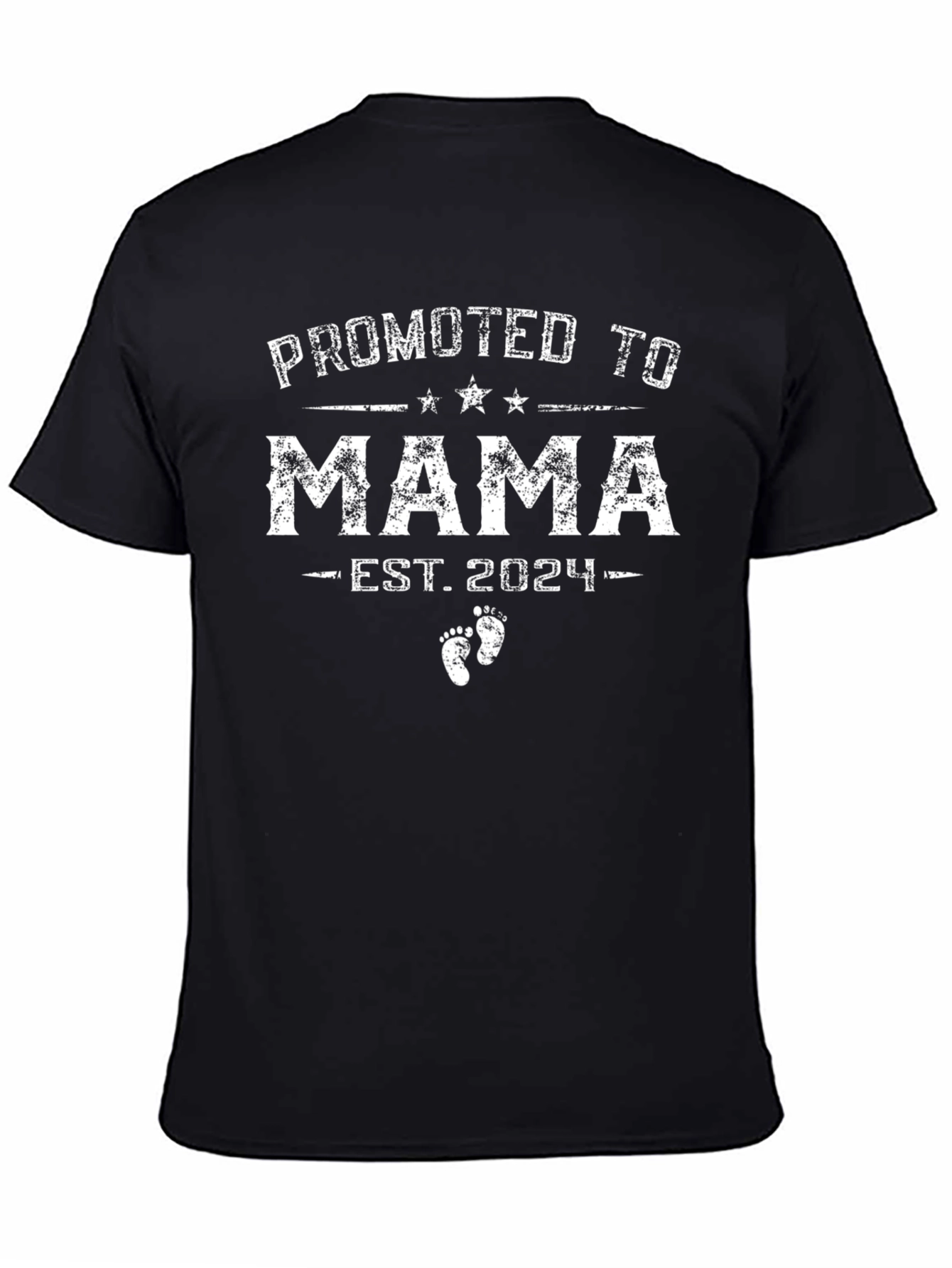 Promoted to Mama Est. 2024 Black Graphic Tee