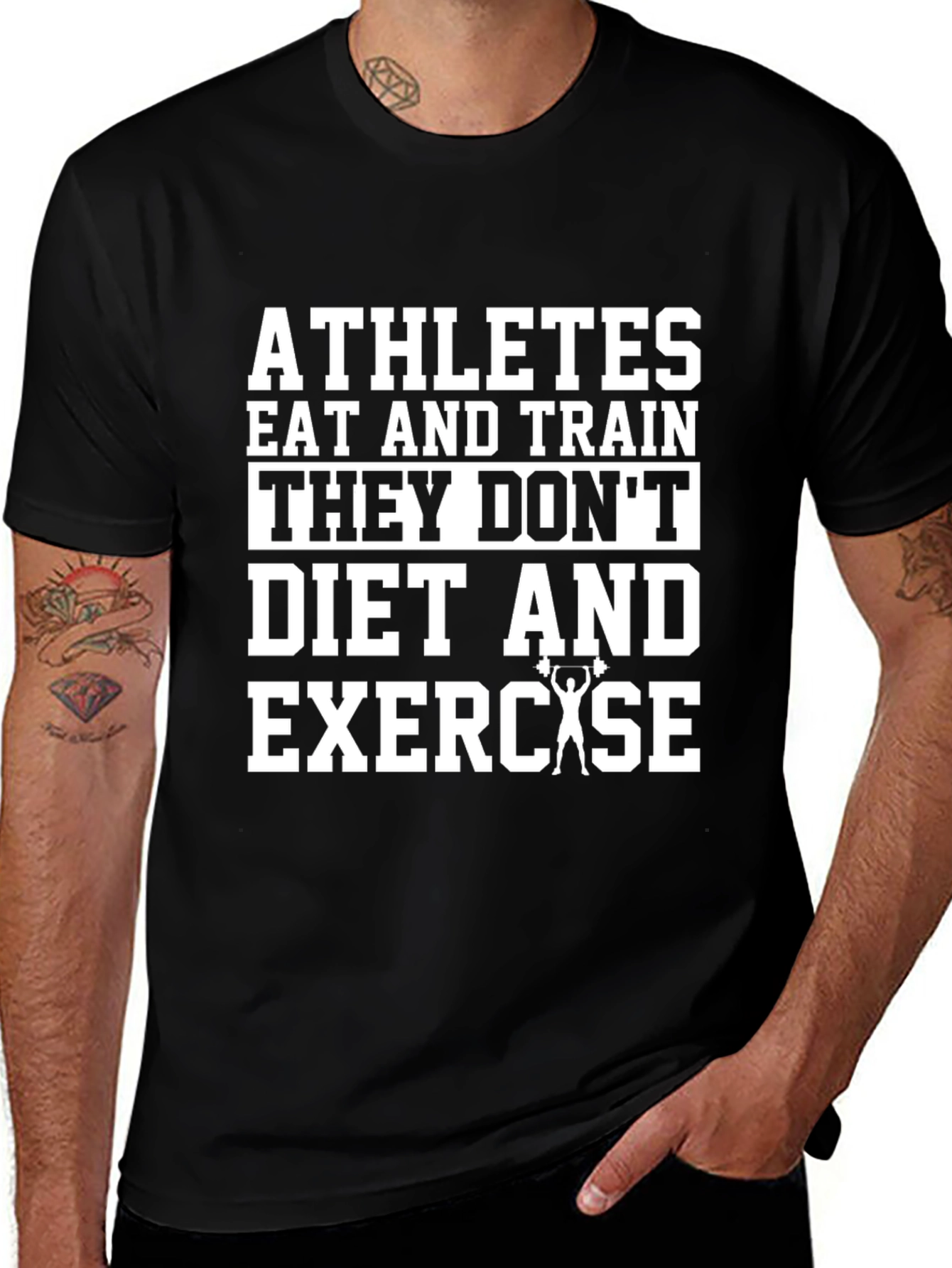 Athletes Training Black T-Shirt