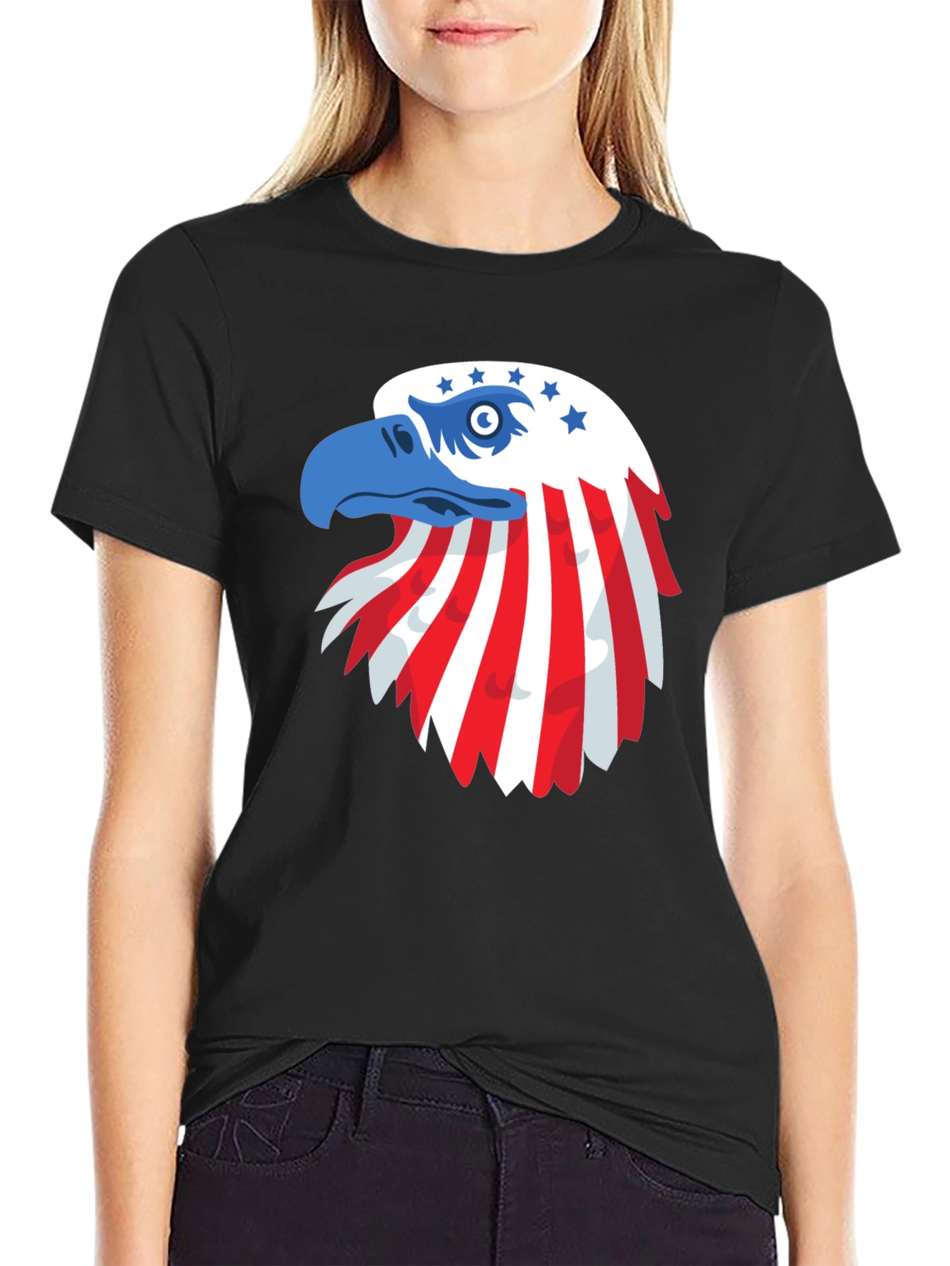 Patriotic Eagle Graphic Tee - USA Pride