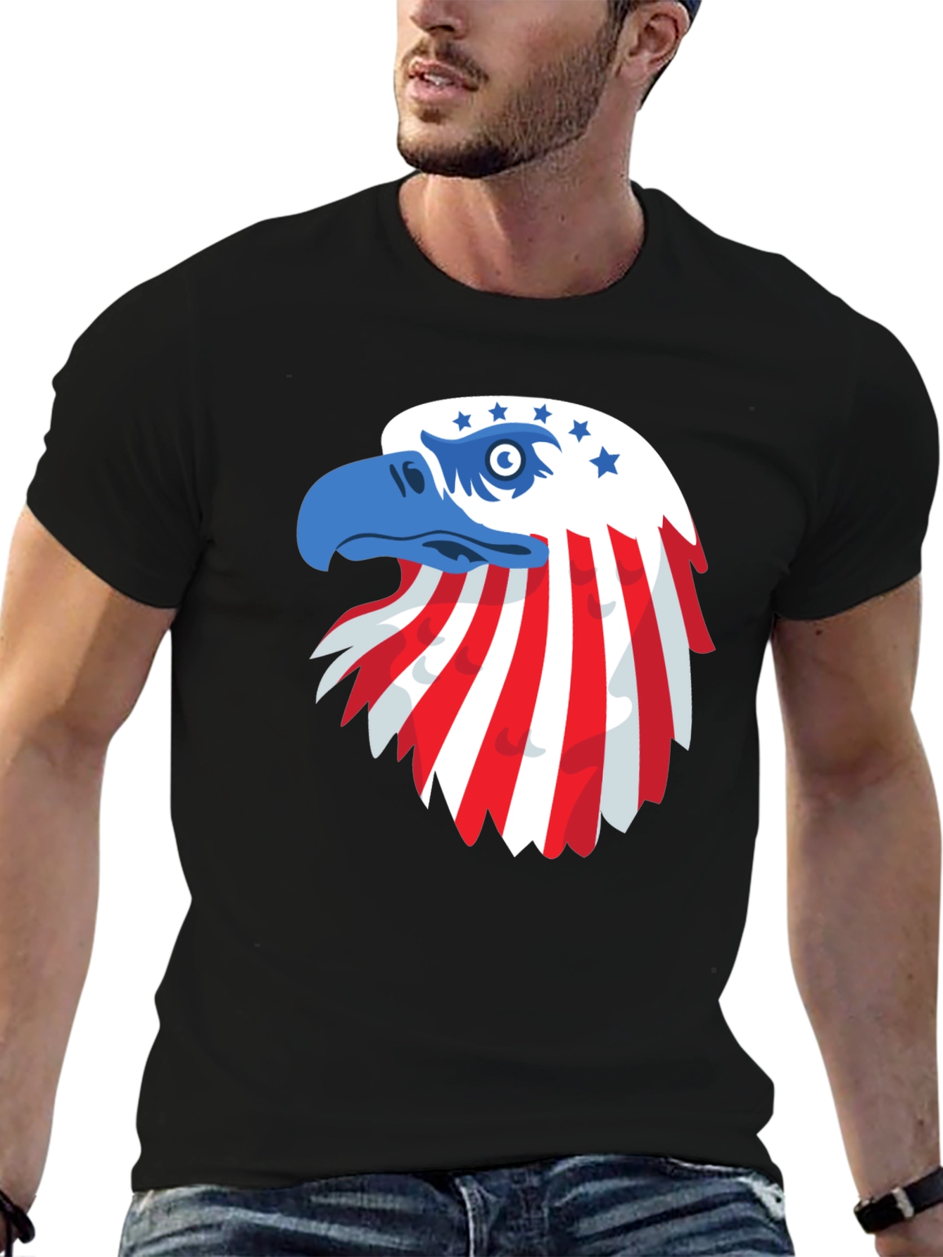 Patriotic Eagle Graphic Tee - USA Pride