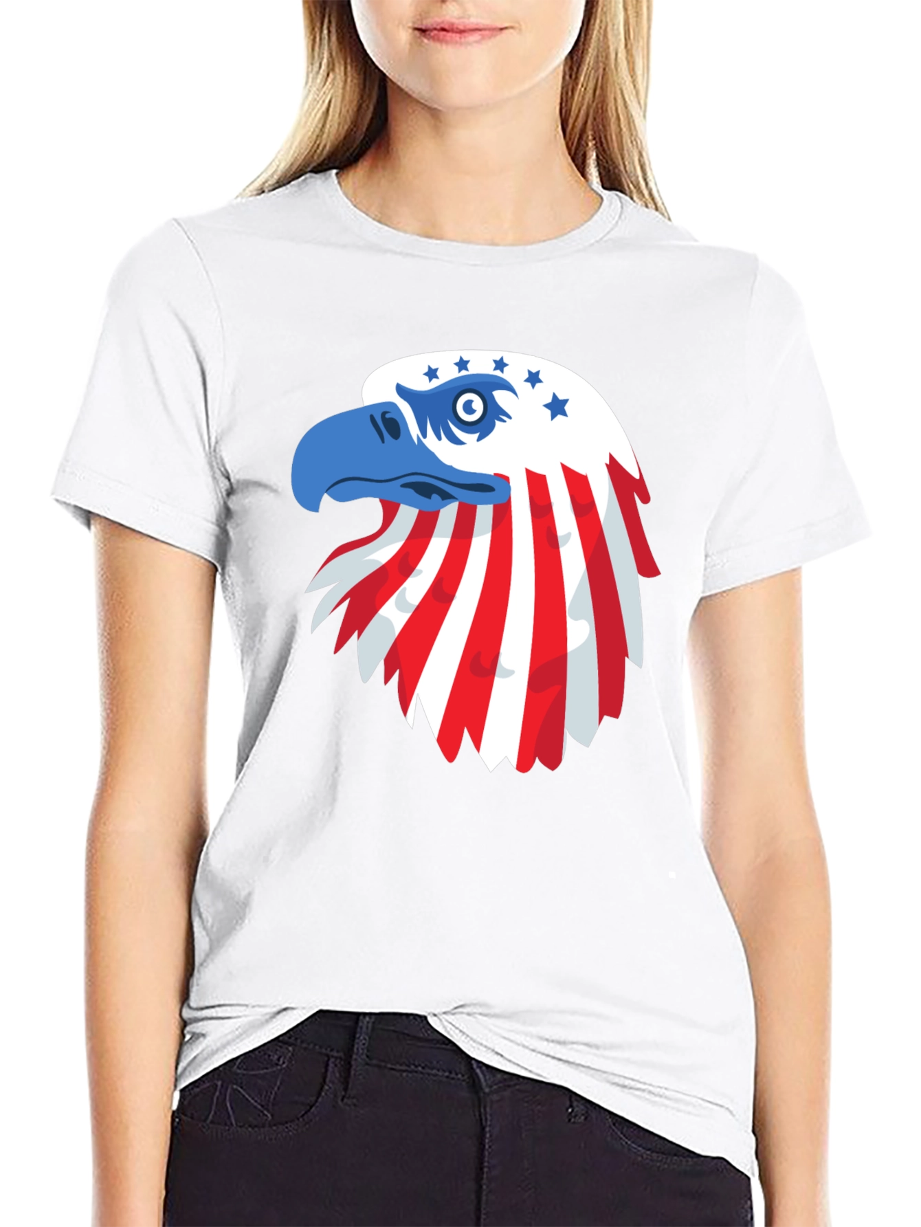 Patriotic Eagle Graphic Tee - USA Pride