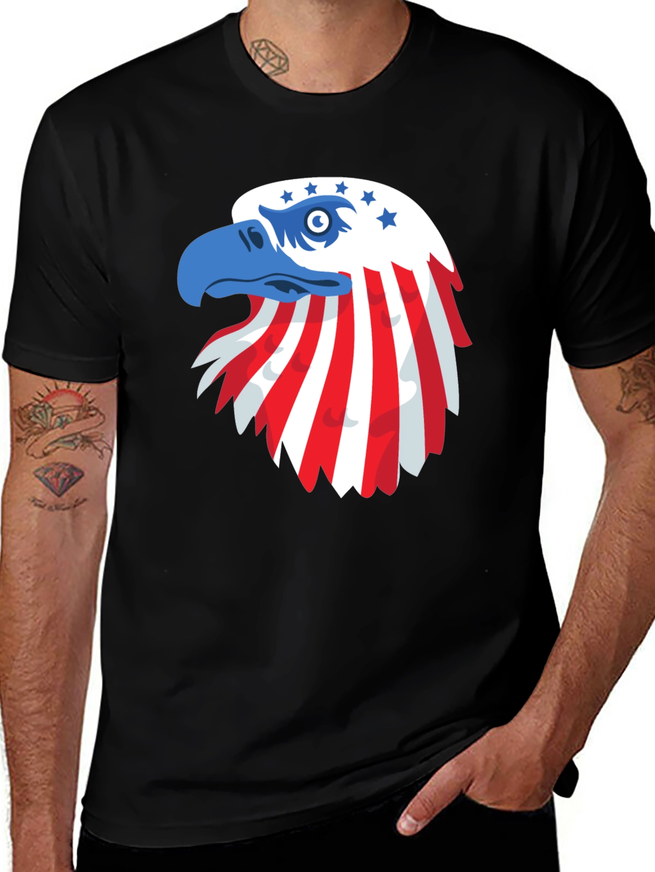 Patriotic Eagle Graphic Tee - USA Pride