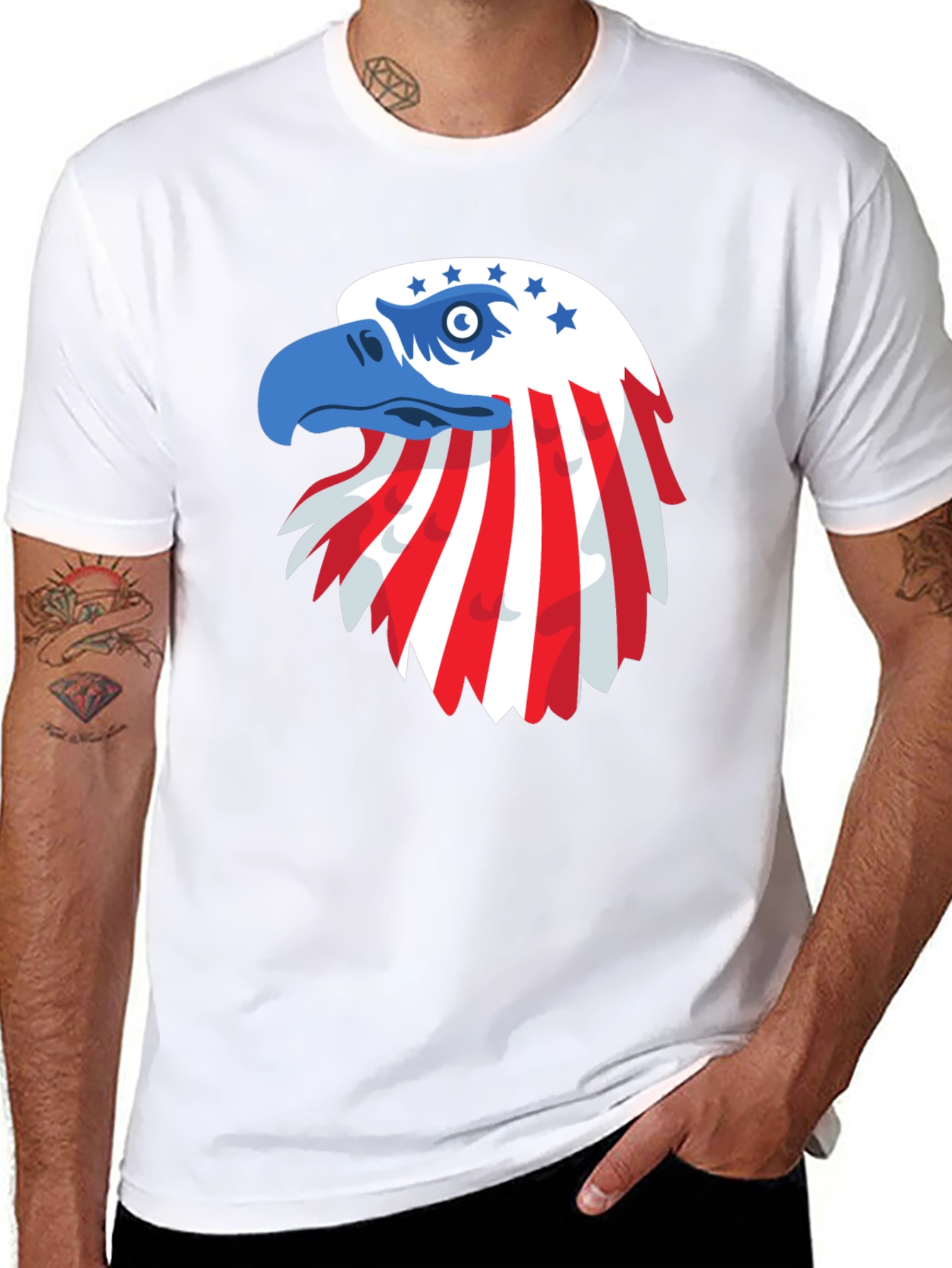 Patriotic Eagle Graphic Tee - USA Pride