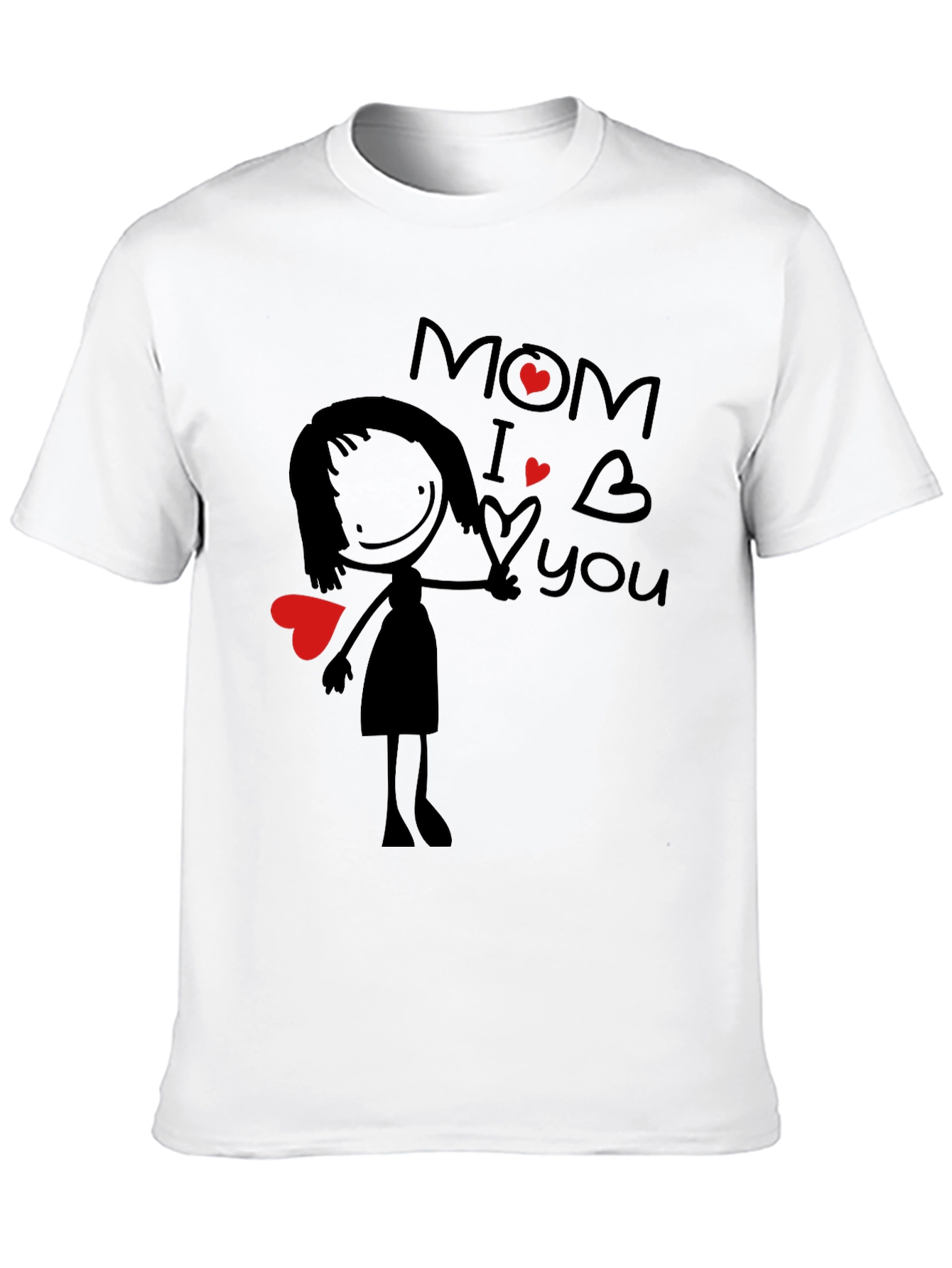 Mom I Love You Graphic Tee - Black