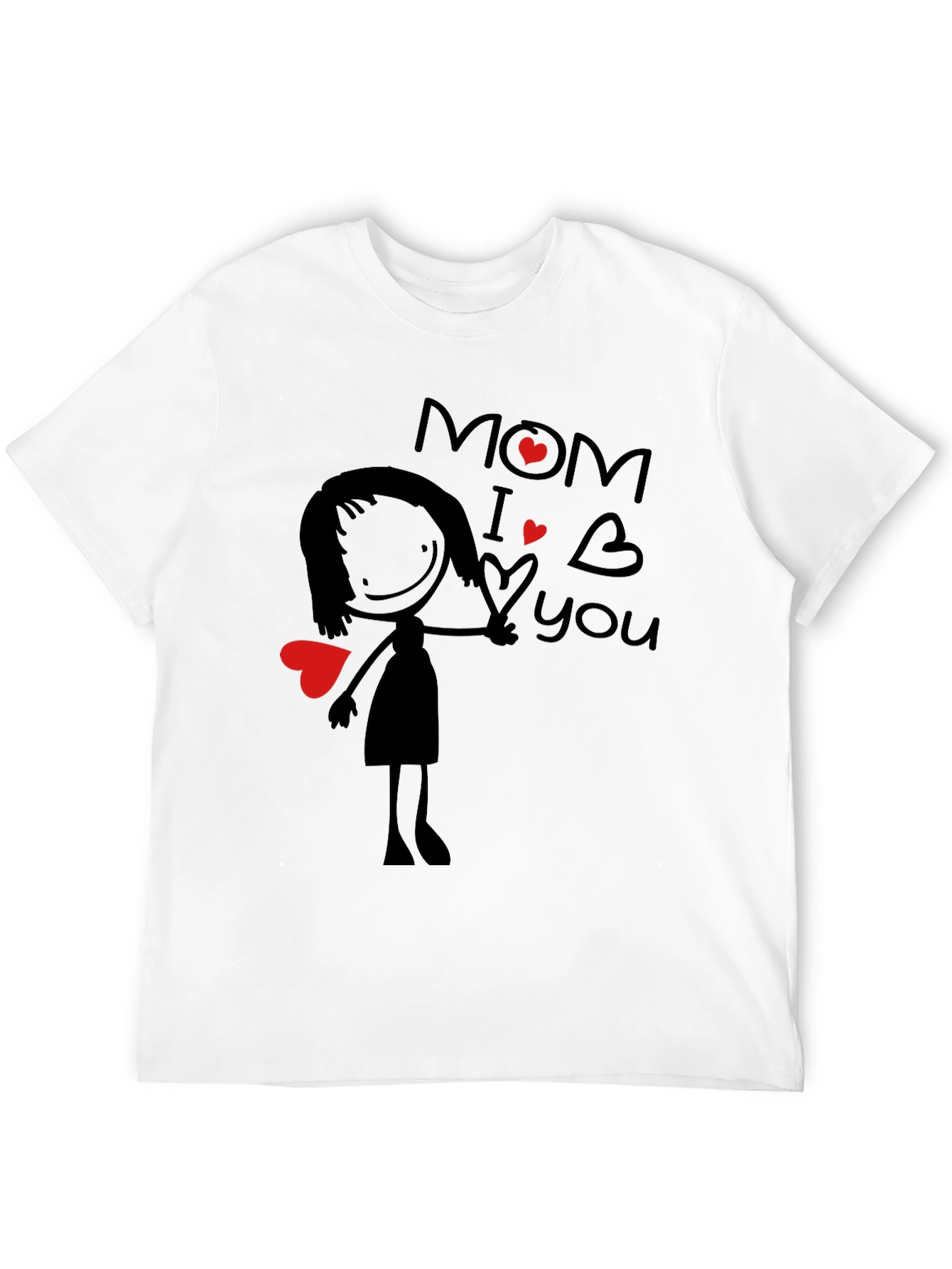 Mom I Love You Graphic Tee - Black