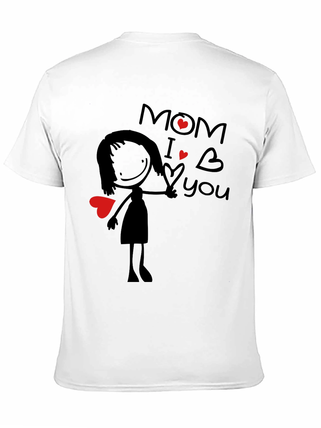 Mom I Love You Graphic Tee - Black