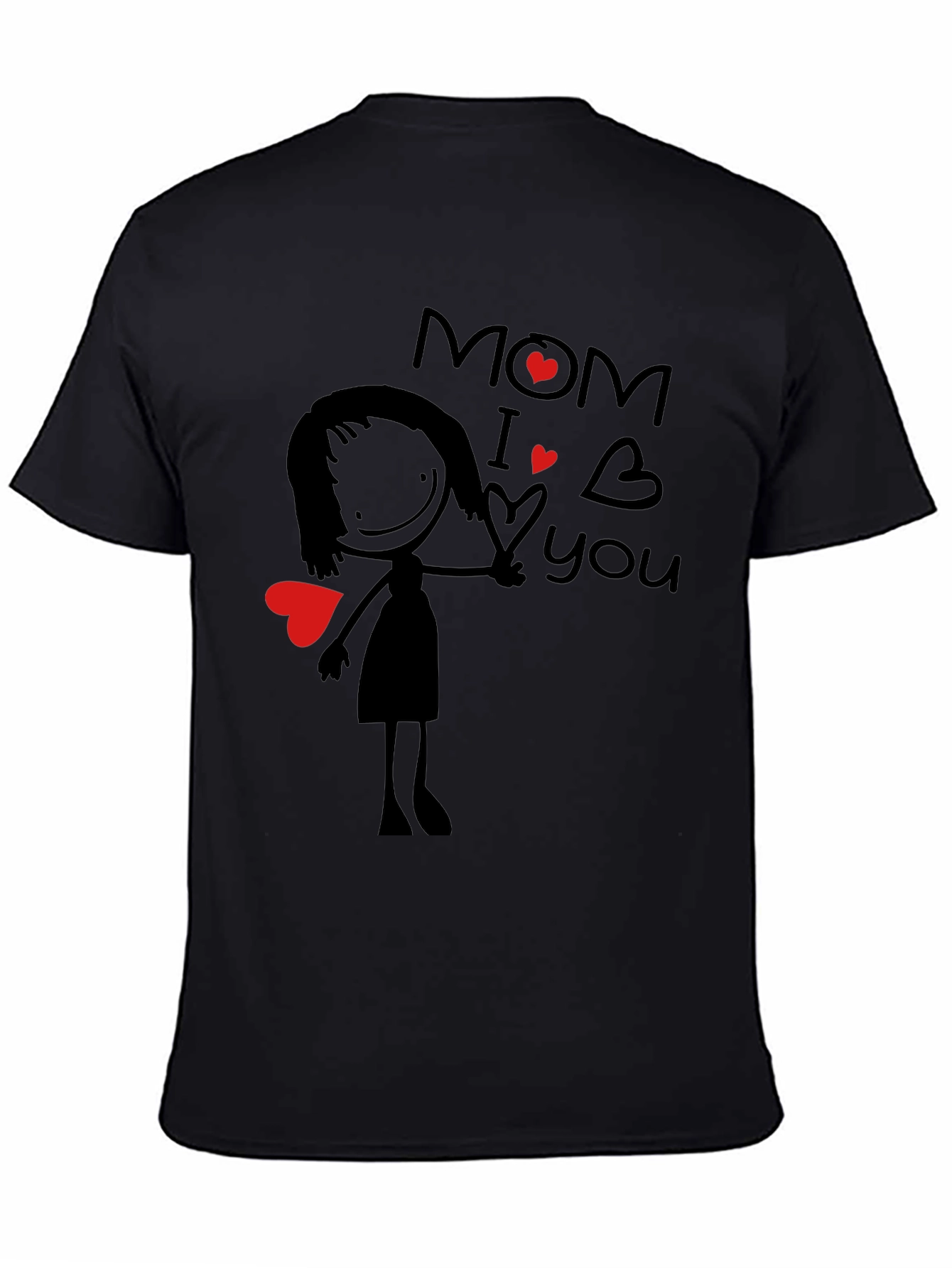 Mom I Love You Graphic Tee - Black