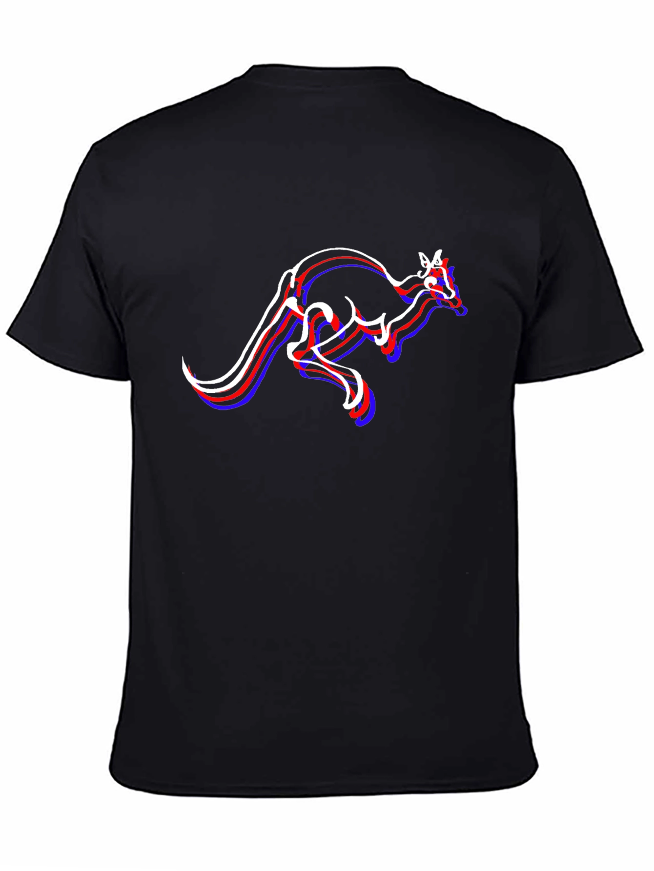 Kangaroo Graphic T-Shirt - Stylish Mens Black Tee