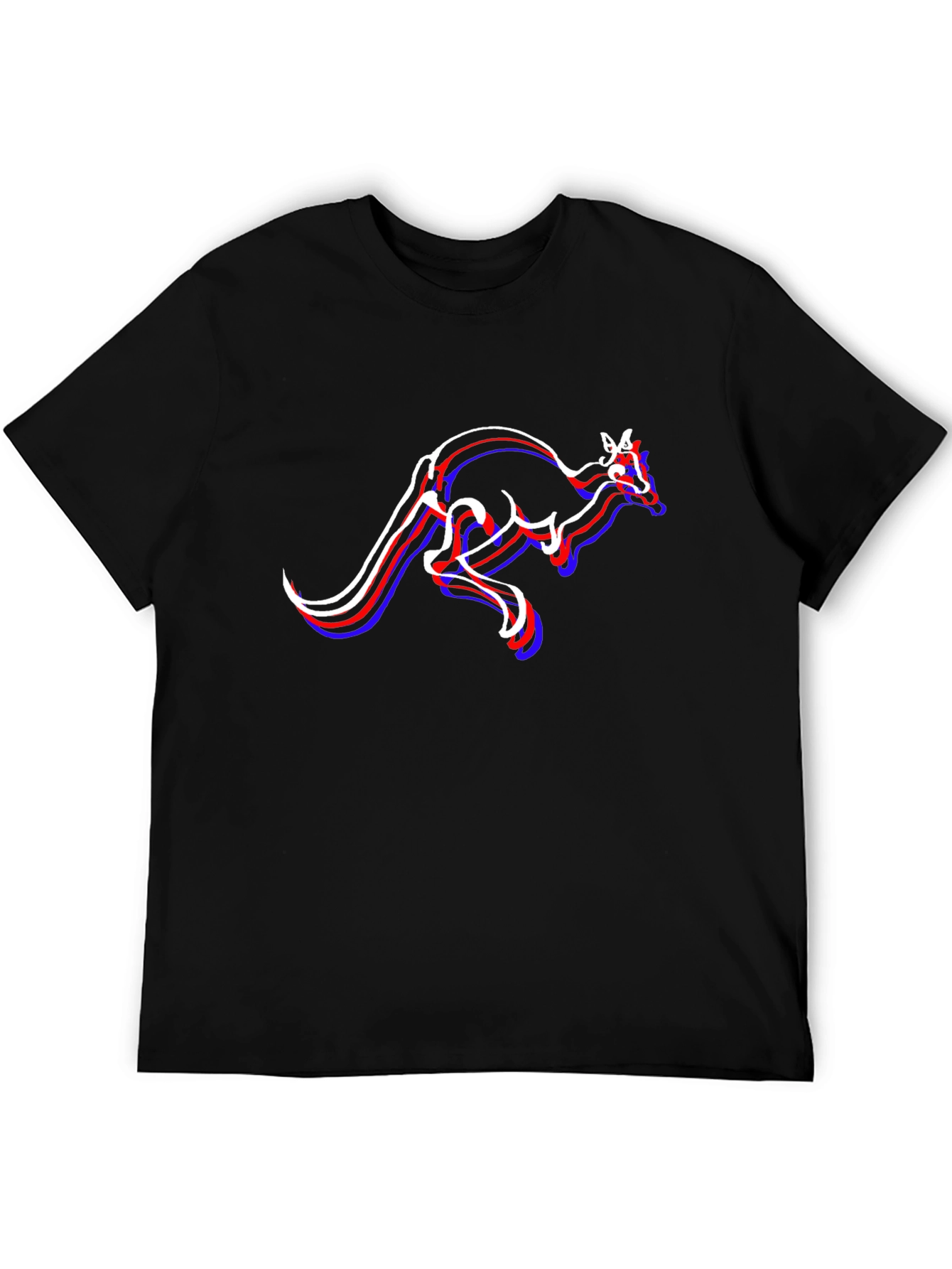 Kangaroo Graphic T-Shirt - Stylish Mens Black Tee