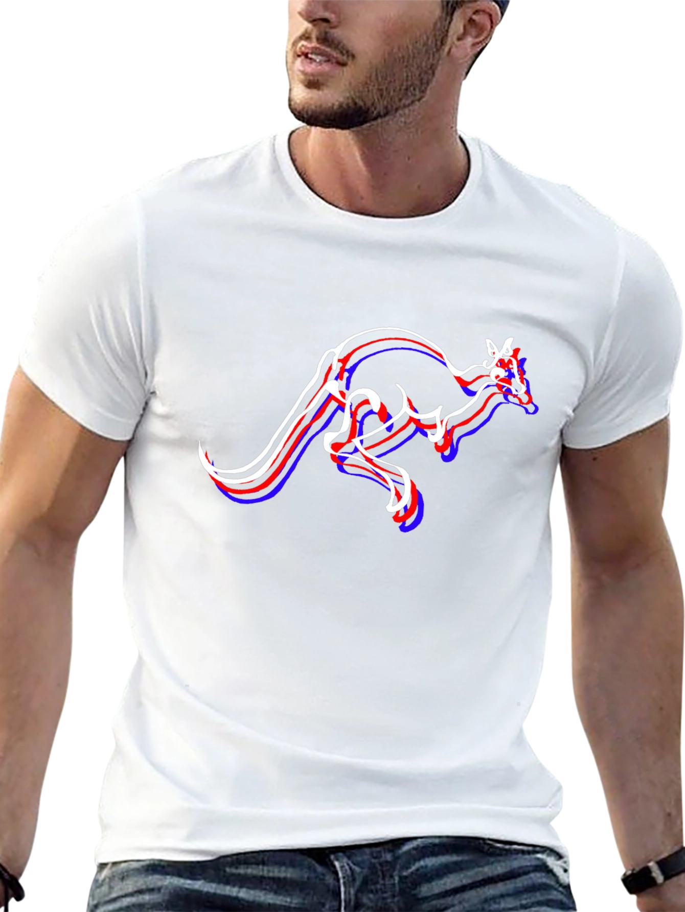 Kangaroo Graphic T-Shirt - Stylish Mens Black Tee
