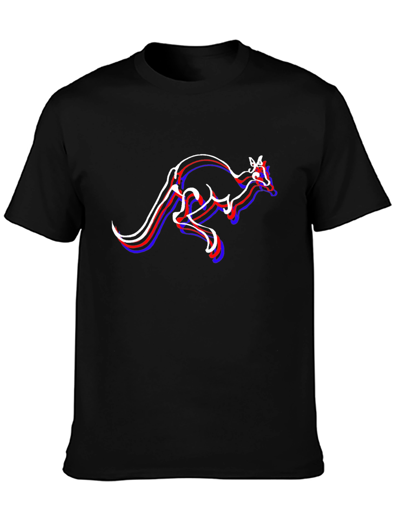 Kangaroo Graphic T-Shirt - Stylish Mens Black Tee