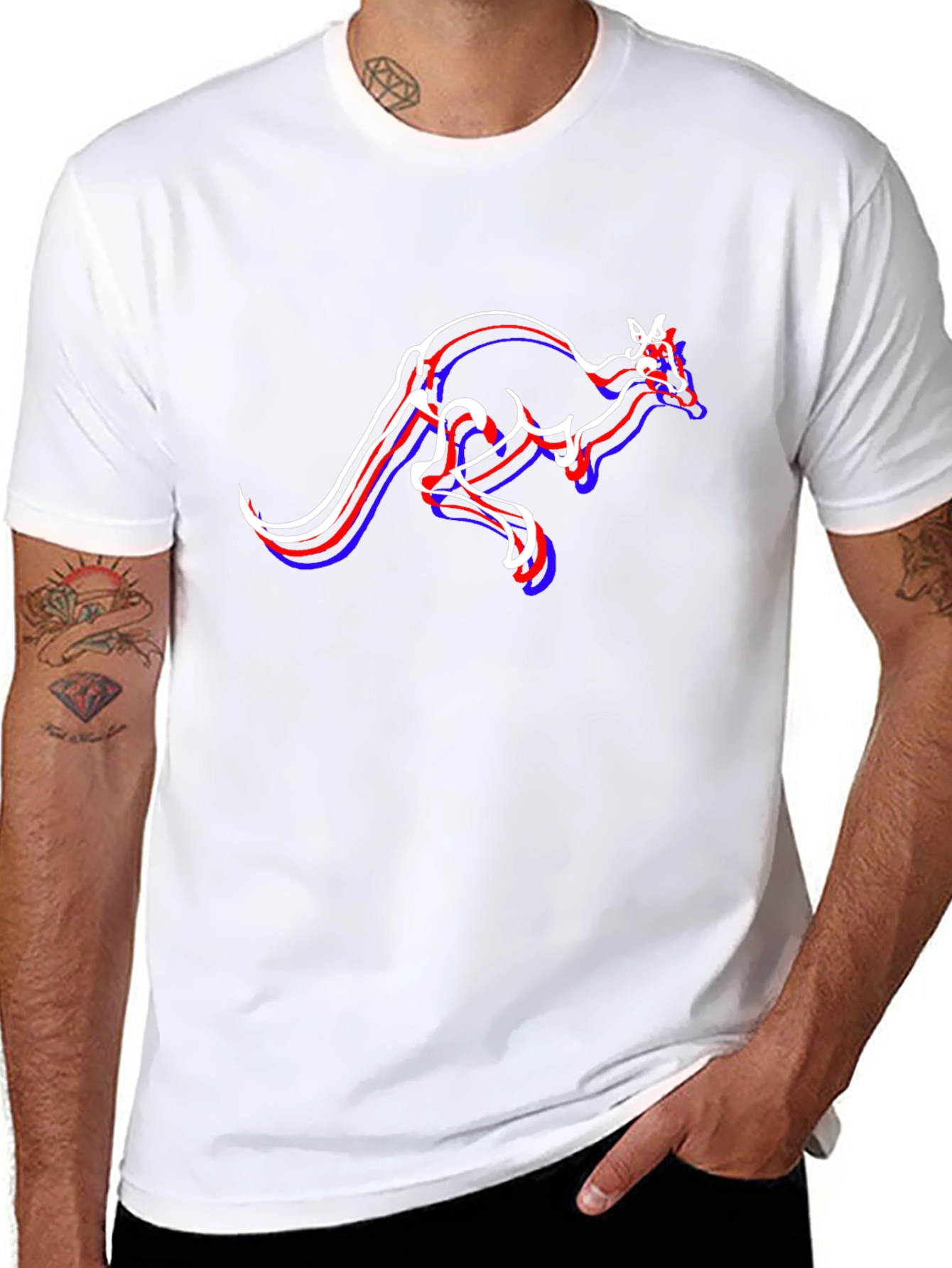 Kangaroo Graphic T-Shirt - Stylish Mens Black Tee