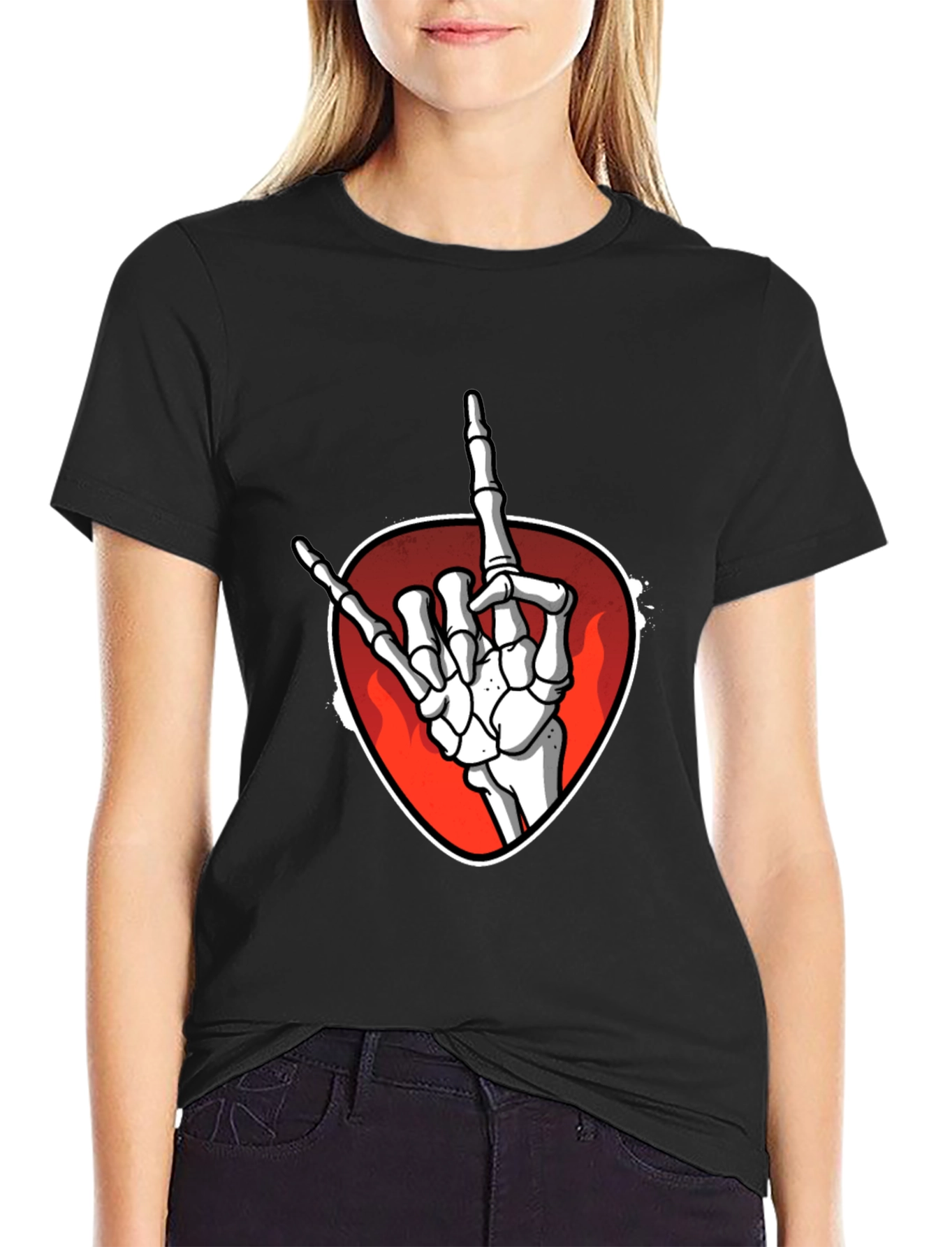 Rock On Skeleton Hand Graphic Tee