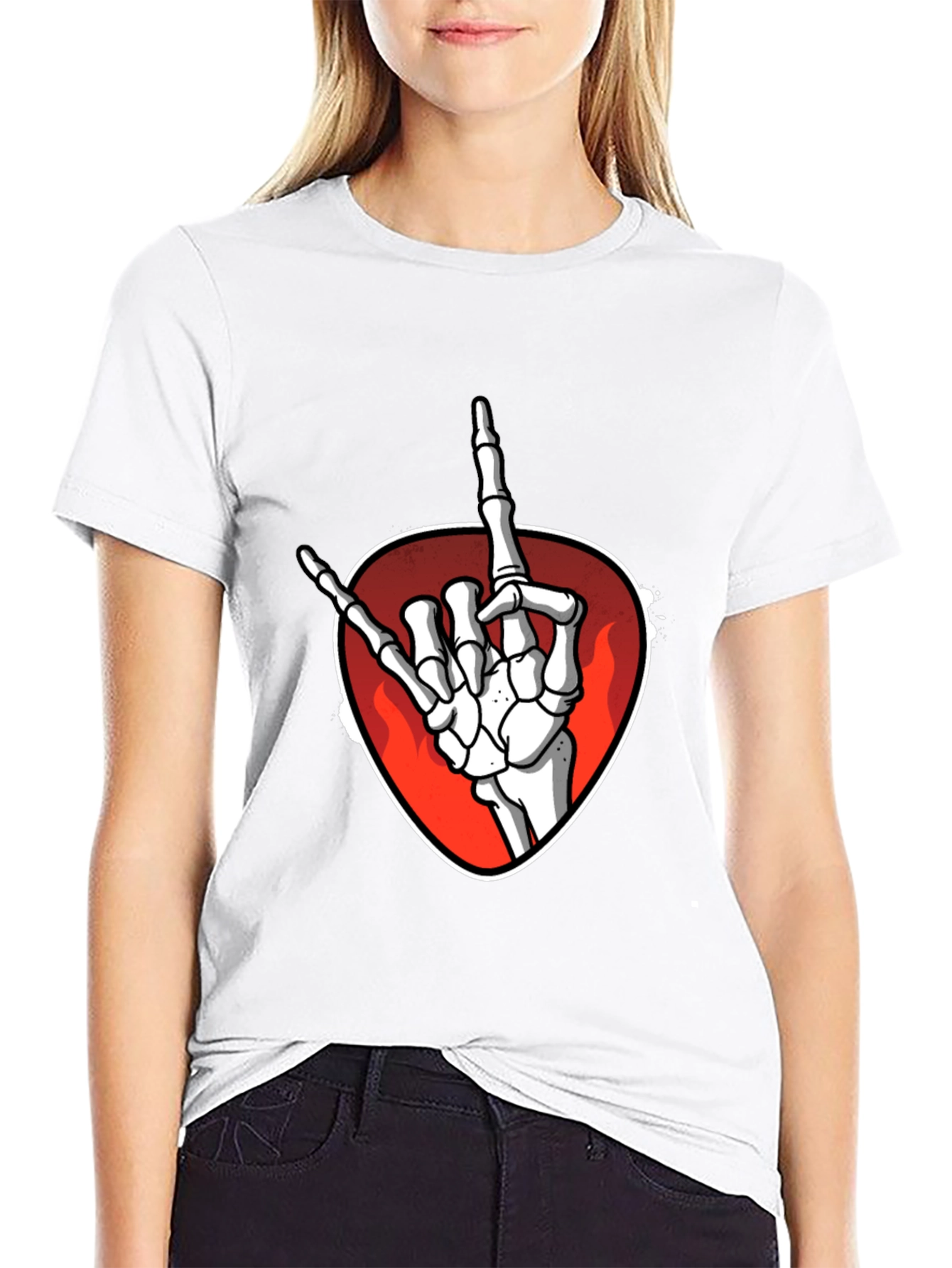 Rock On Skeleton Hand Graphic Tee
