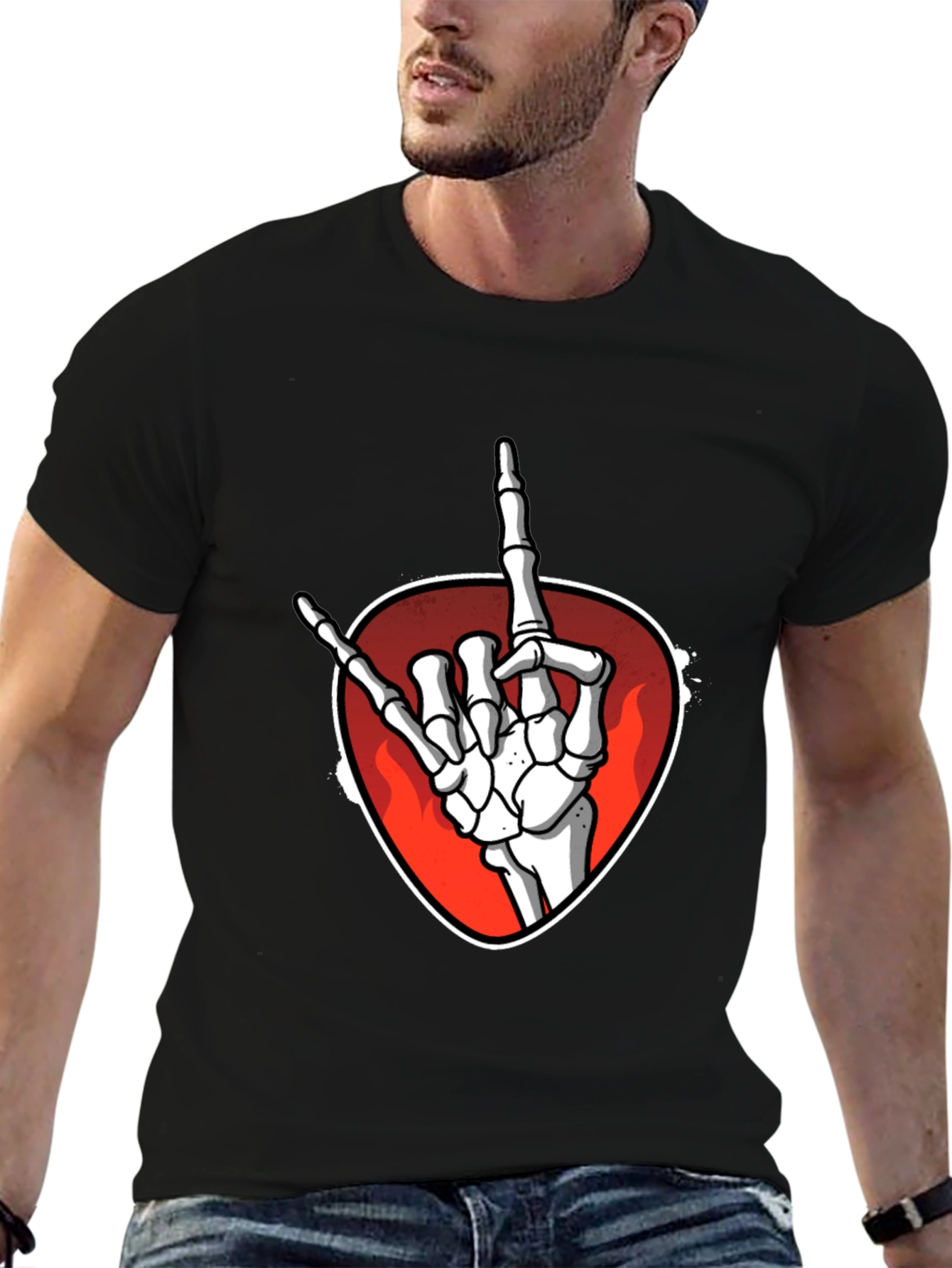 Rock On Skeleton Hand Graphic Tee