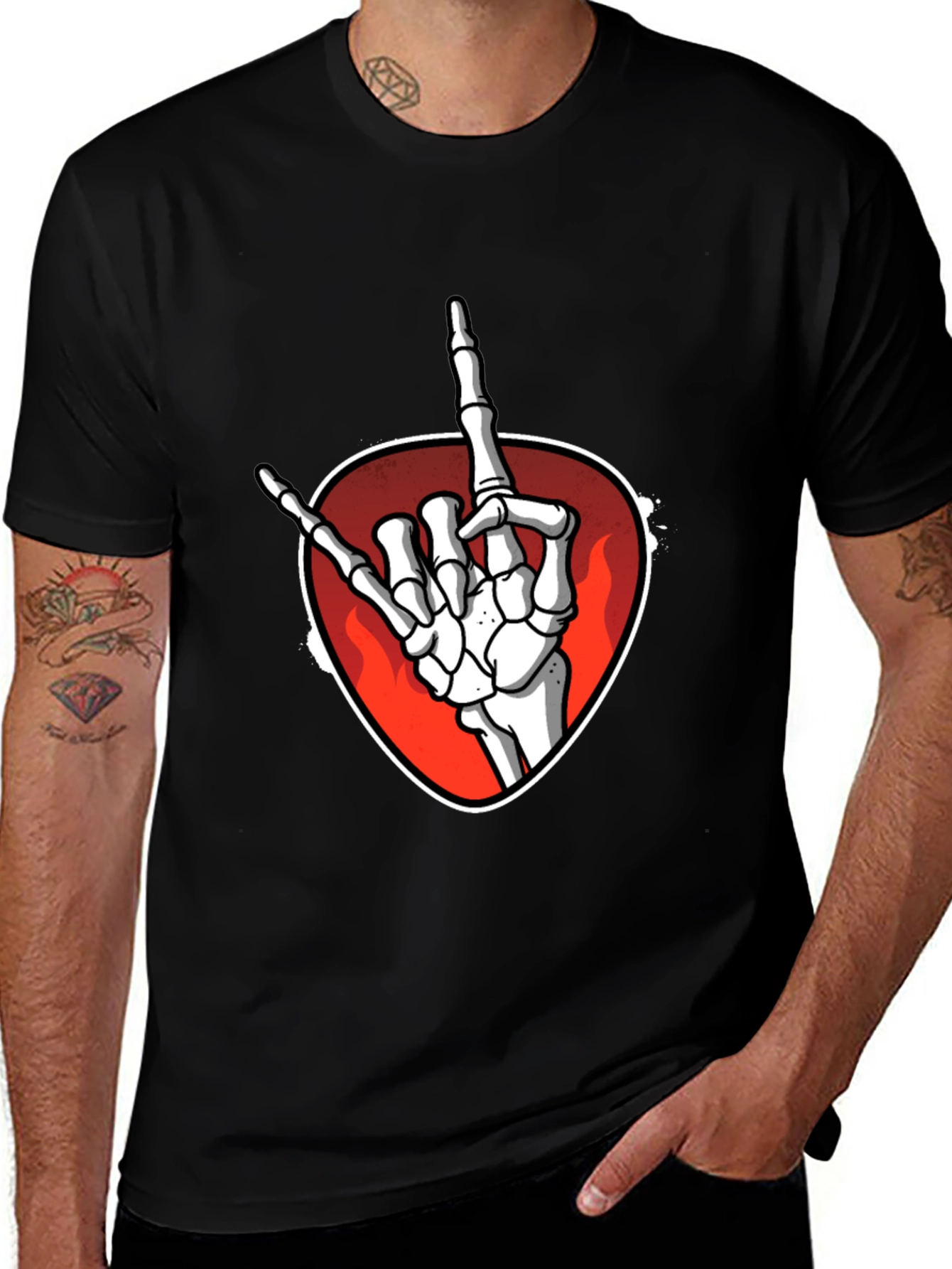 Rock On Skeleton Hand Graphic Tee