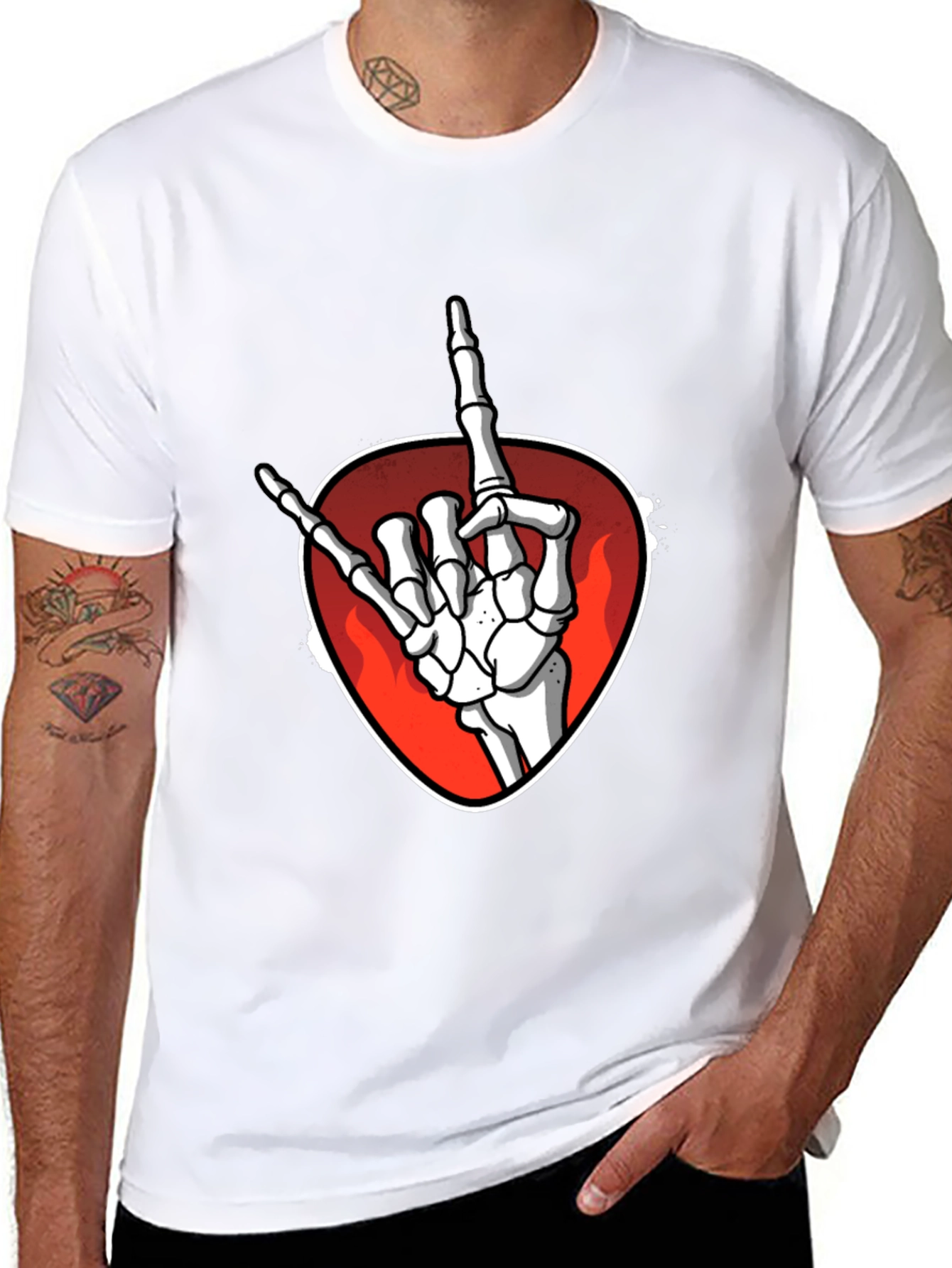 Rock On Skeleton Hand Graphic Tee