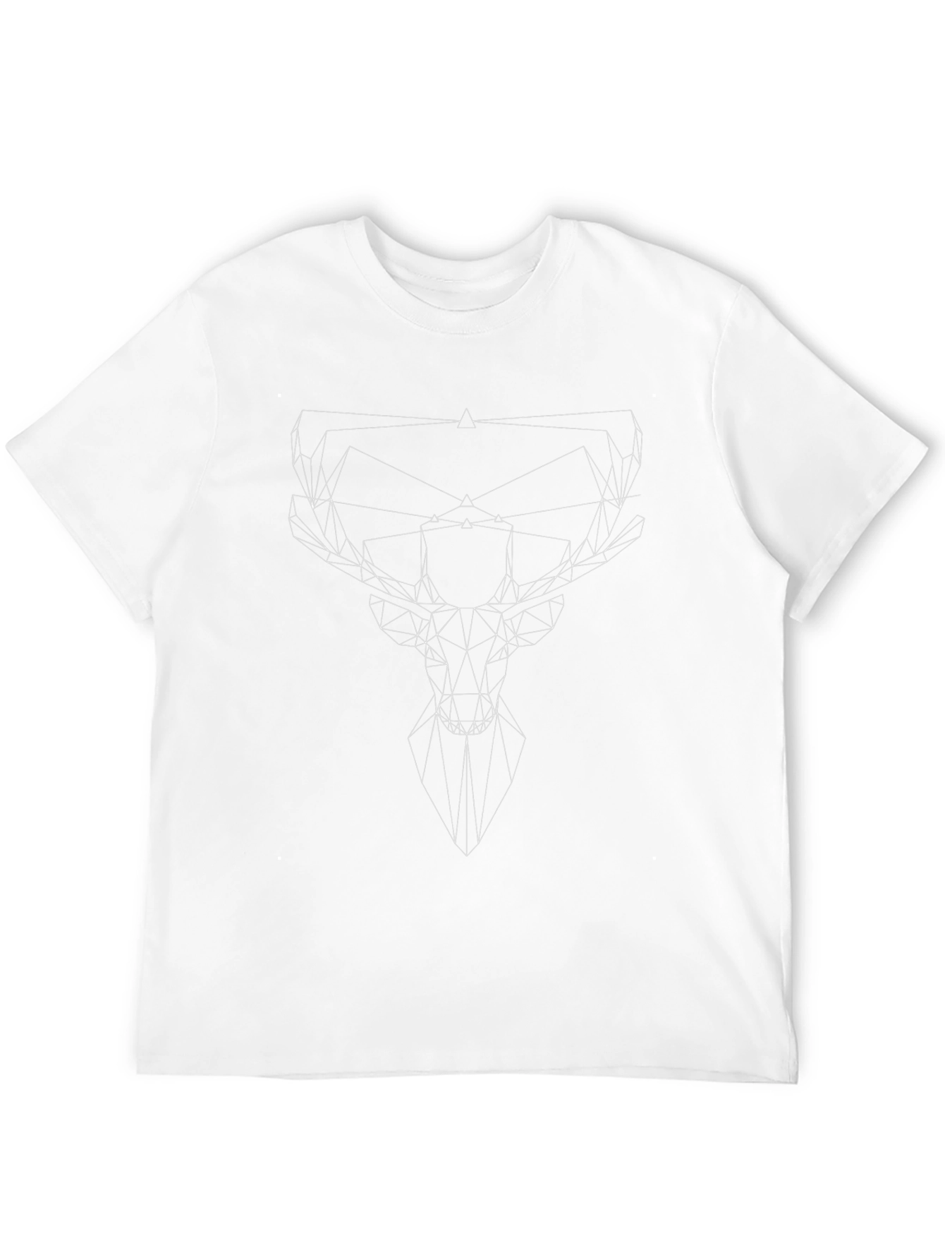 Geometric Deer Head Graphic Tee - Mens Black T-Shirt