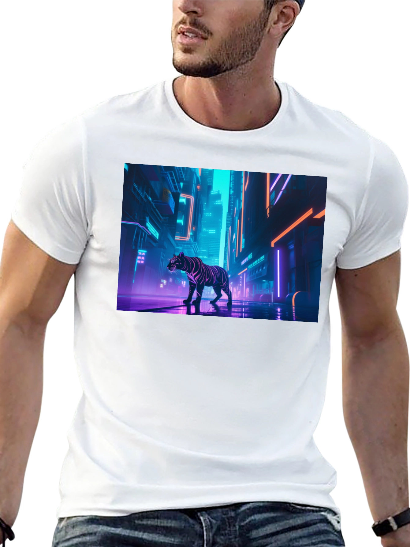 Neon Tiger Graphic Tee - Urban Style