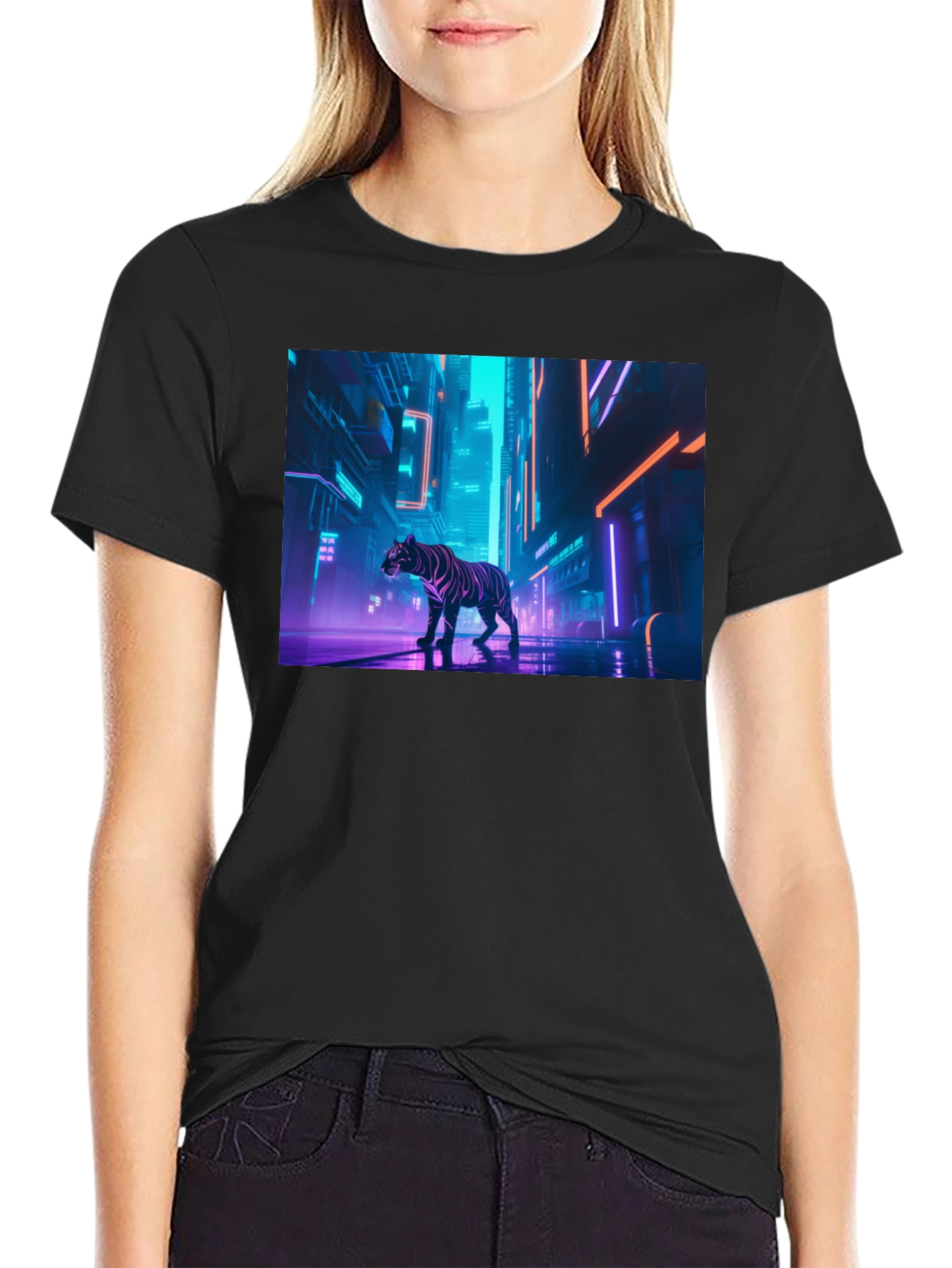 Neon Tiger Graphic Tee - Urban Style