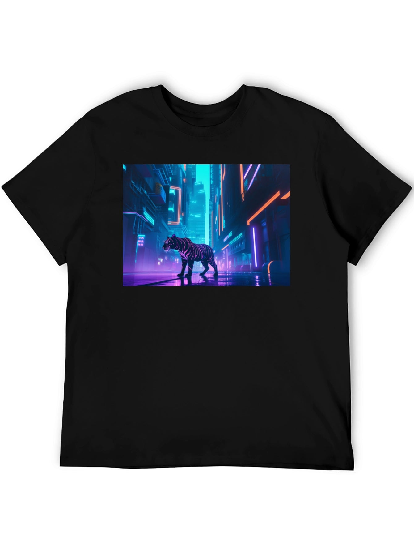 Neon Tiger Graphic Tee - Urban Style