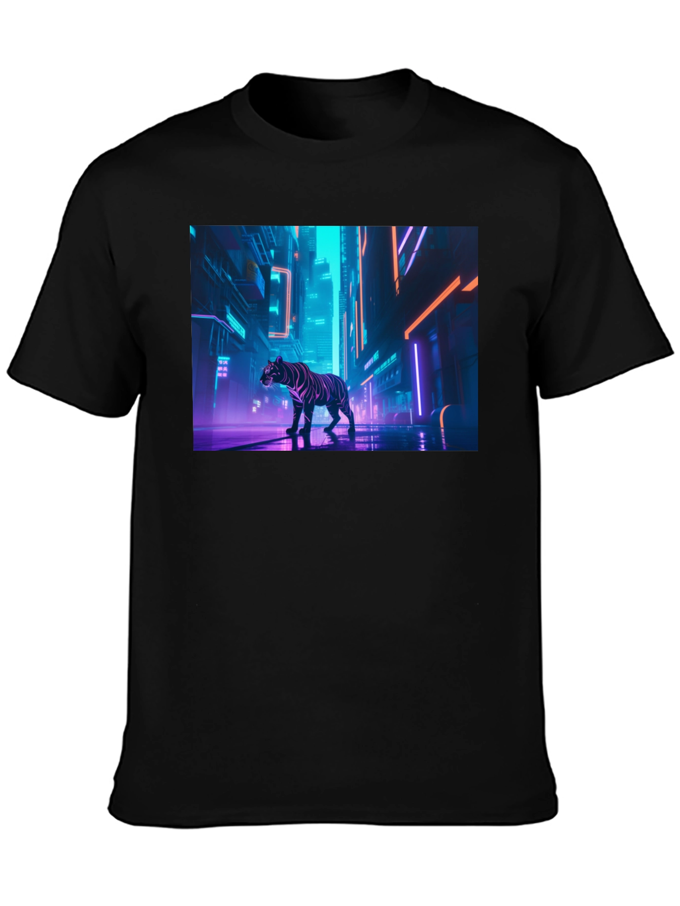 Neon Tiger Graphic Tee - Urban Style