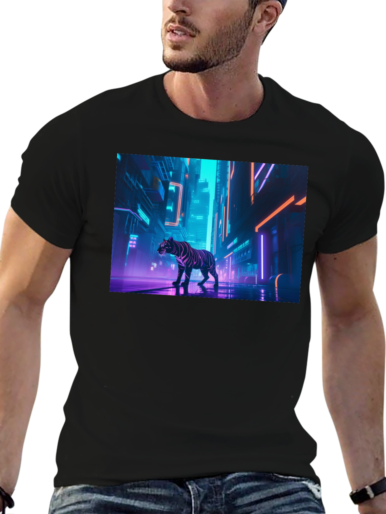 Neon Tiger Graphic Tee - Urban Style