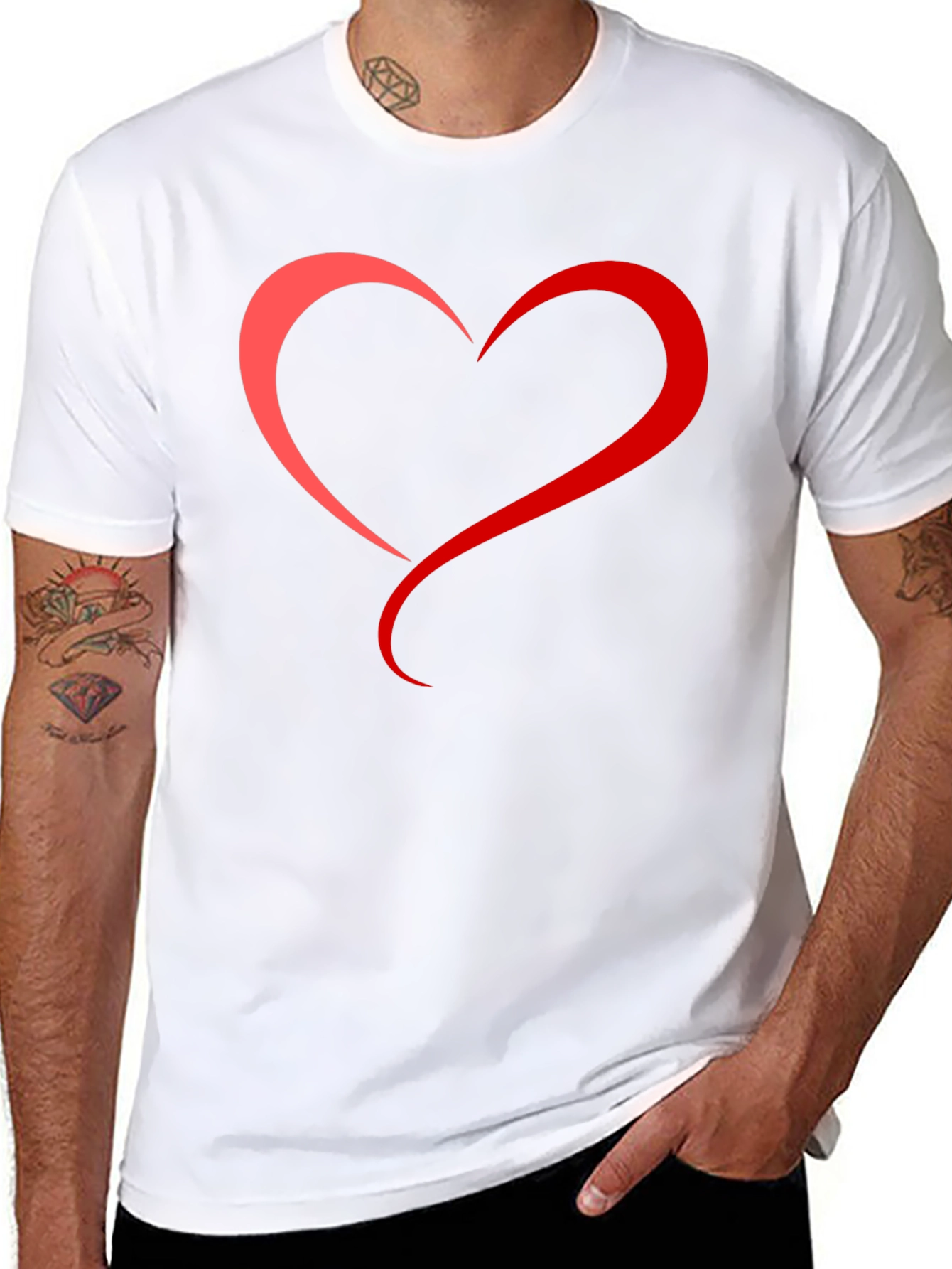 Heart Graphic Tee - Mens Black T-Shirt