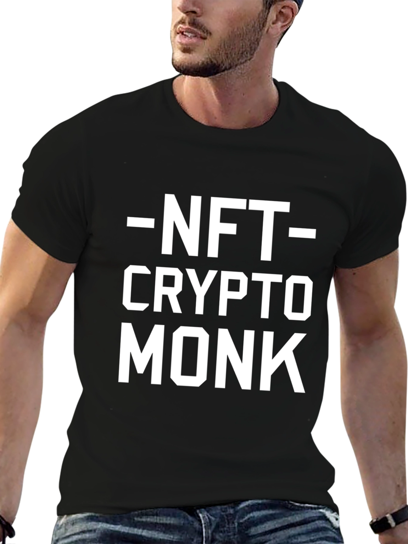 NFT Crypto Monk Black Graphic Tee