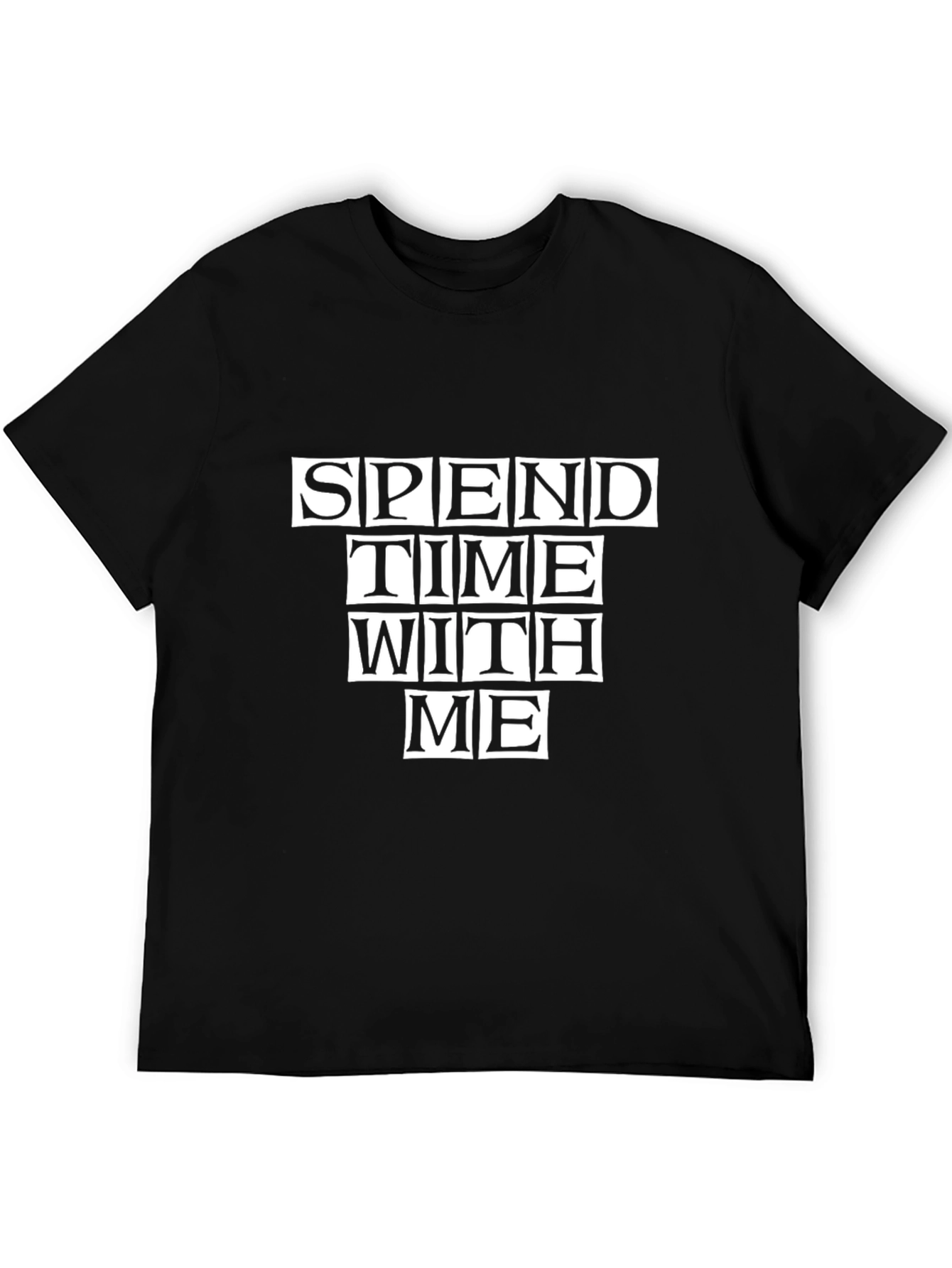 Spend Time With Me Black Graphic Tee