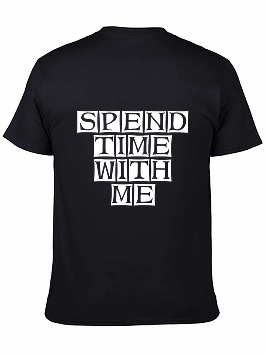 Spend Time With Me Black Graphic Tee