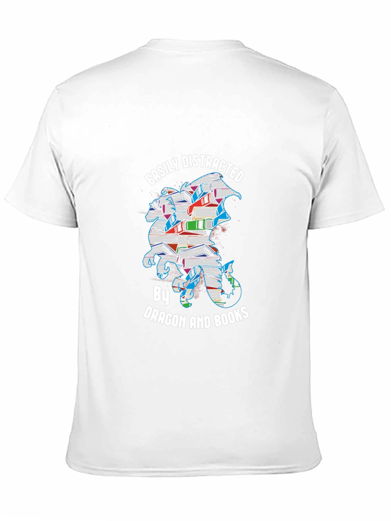 Easily Distracted Dragon and Books T-Shirt