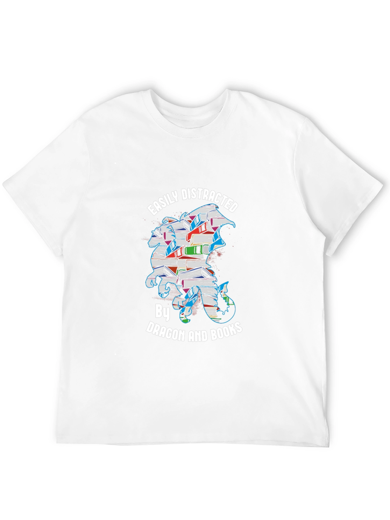 Easily Distracted Dragon and Books T-Shirt