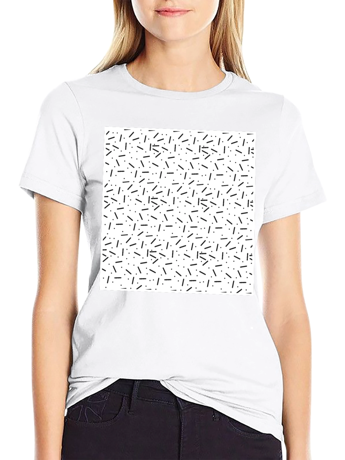 Retro Pattern Black T-Shirt