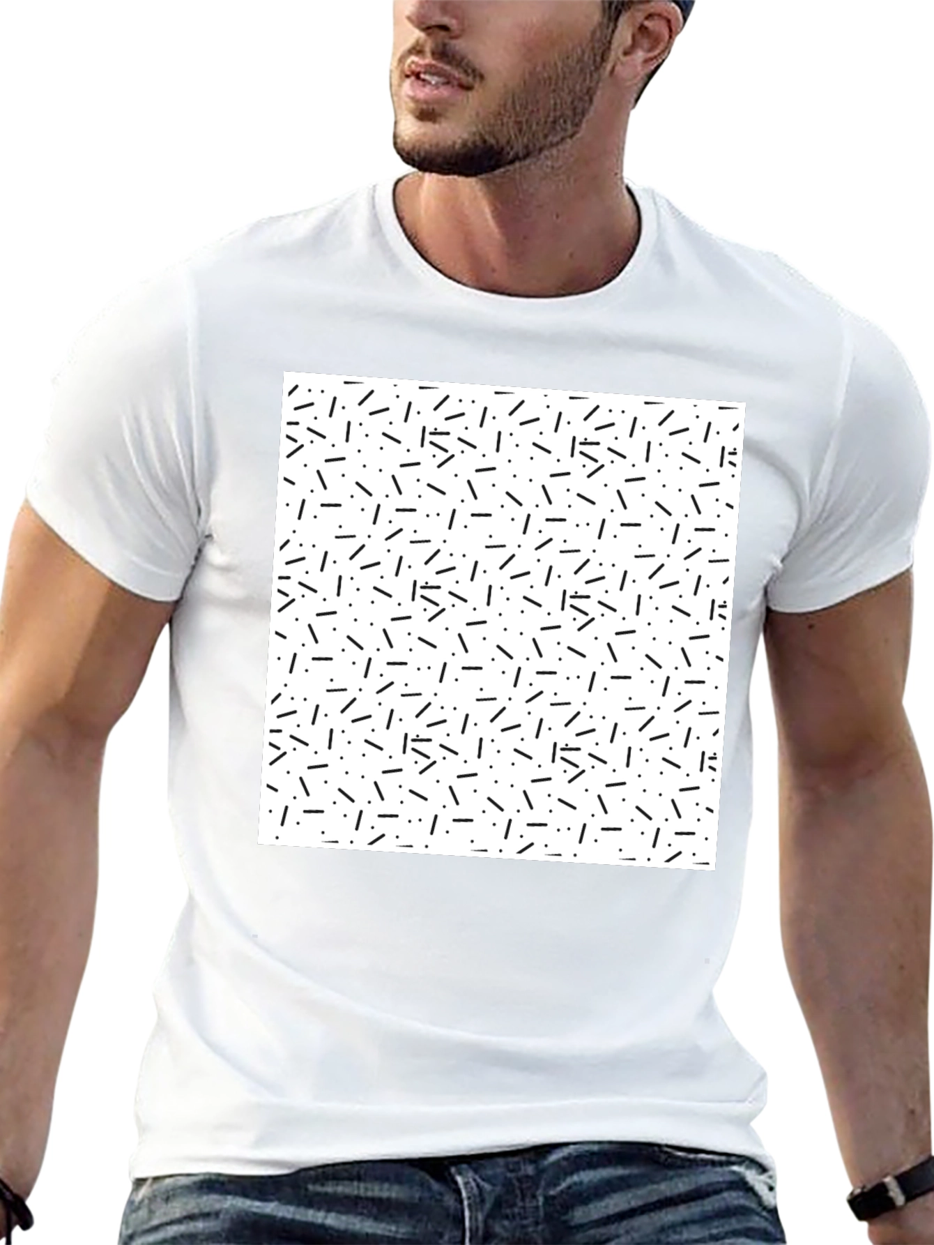 Retro Pattern Black T-Shirt