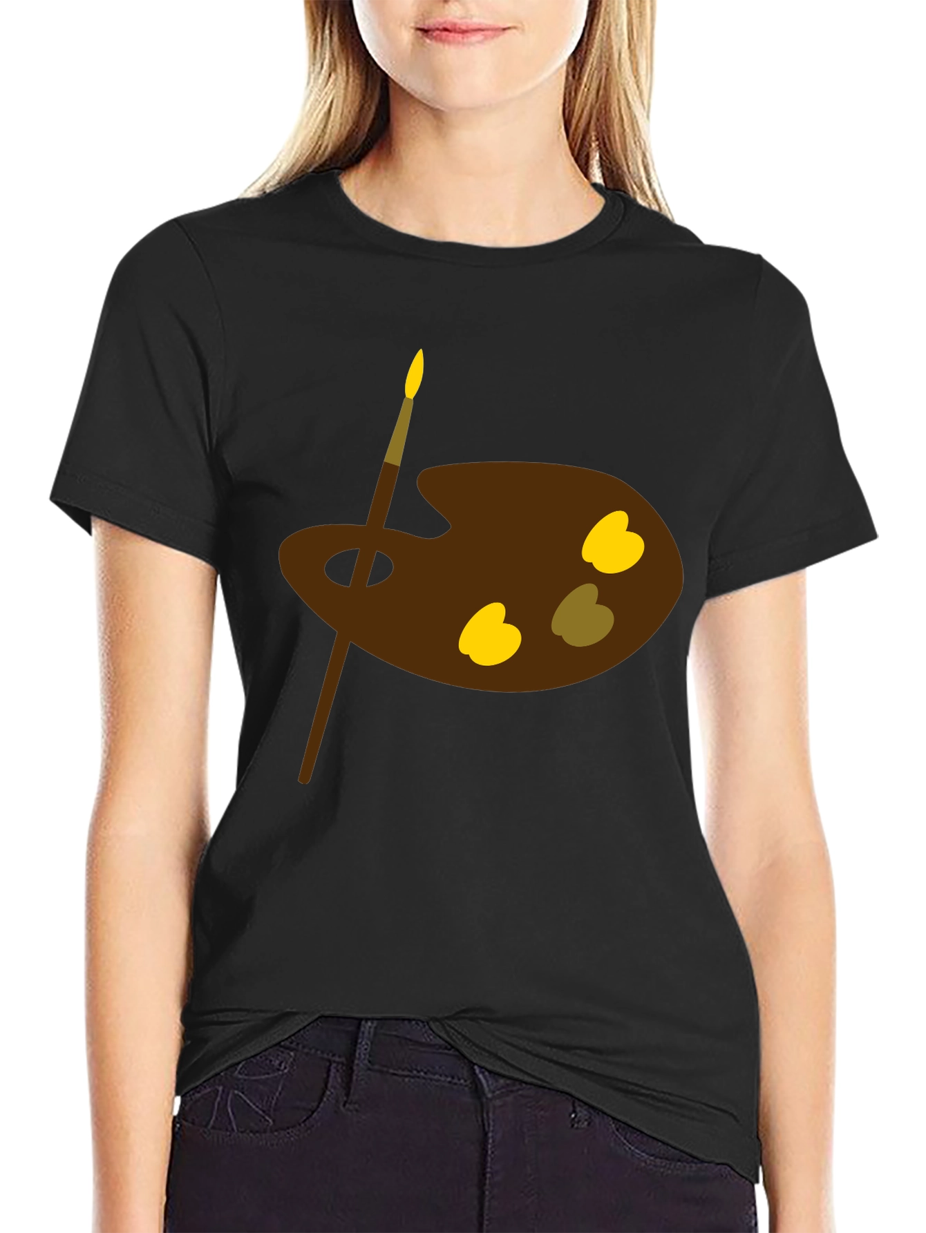 Artist Palette Graphic Tee - Classic Black Cotton Shirt