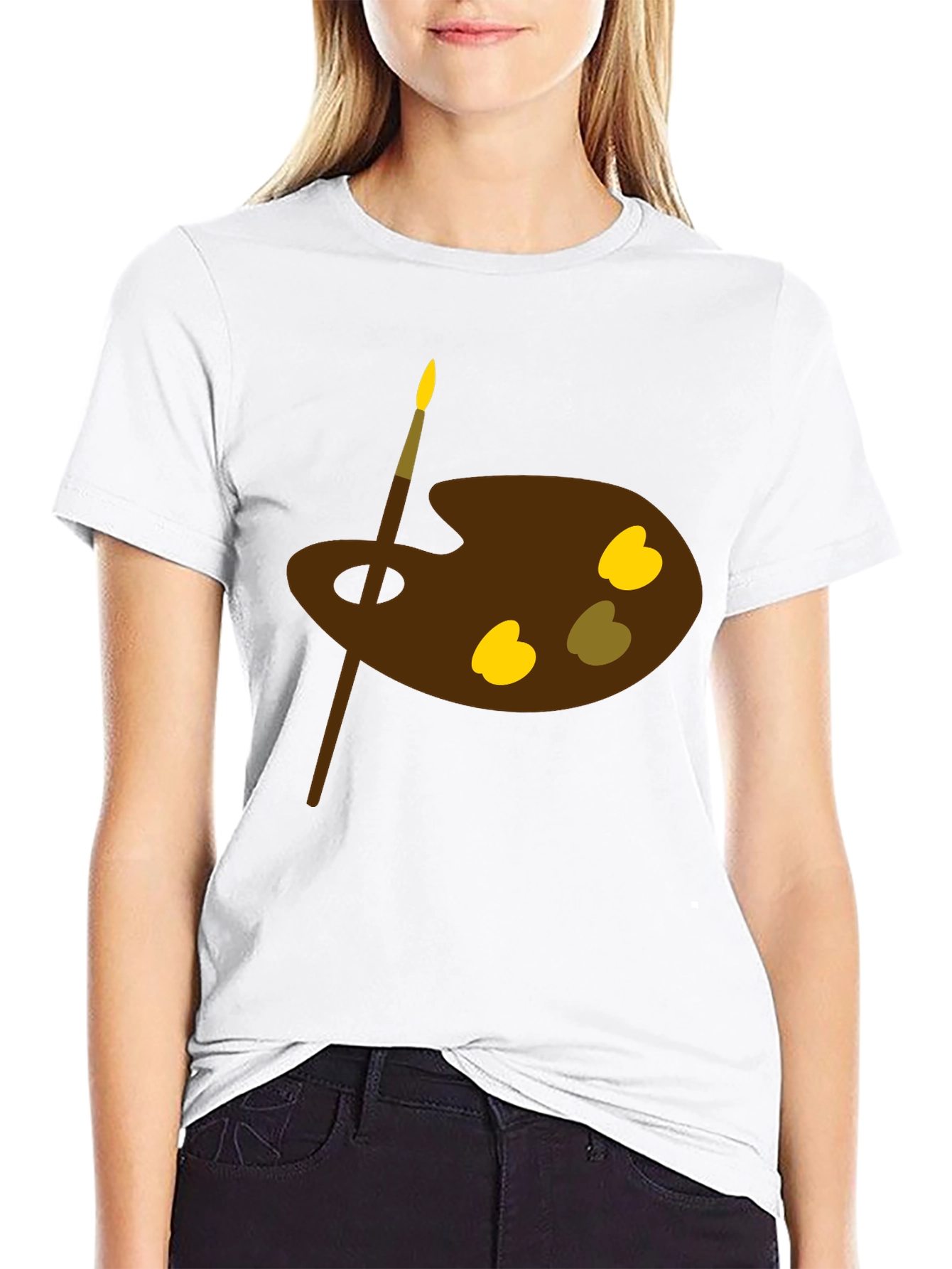 Artist Palette Graphic Tee - Classic Black Cotton Shirt