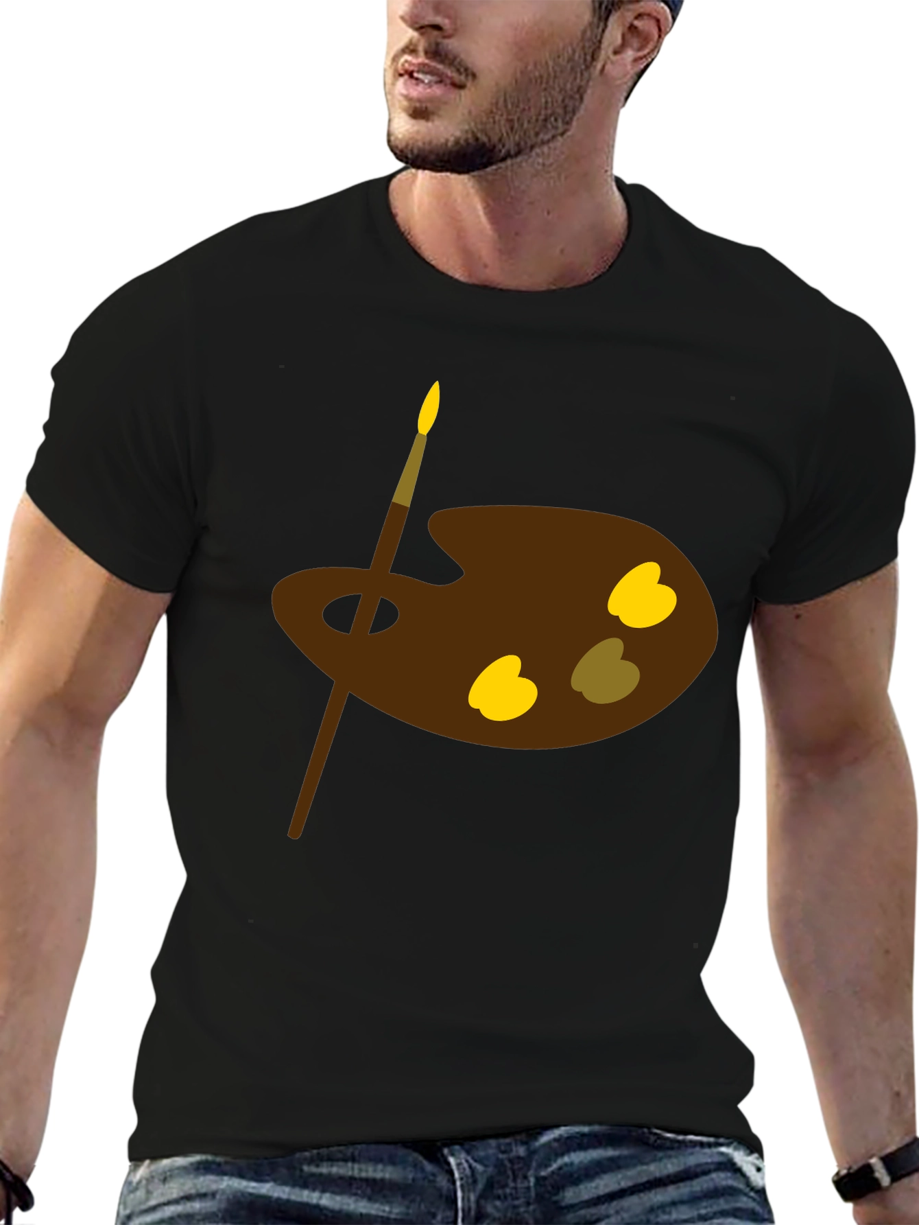 Artist Palette Graphic Tee - Classic Black Cotton Shirt