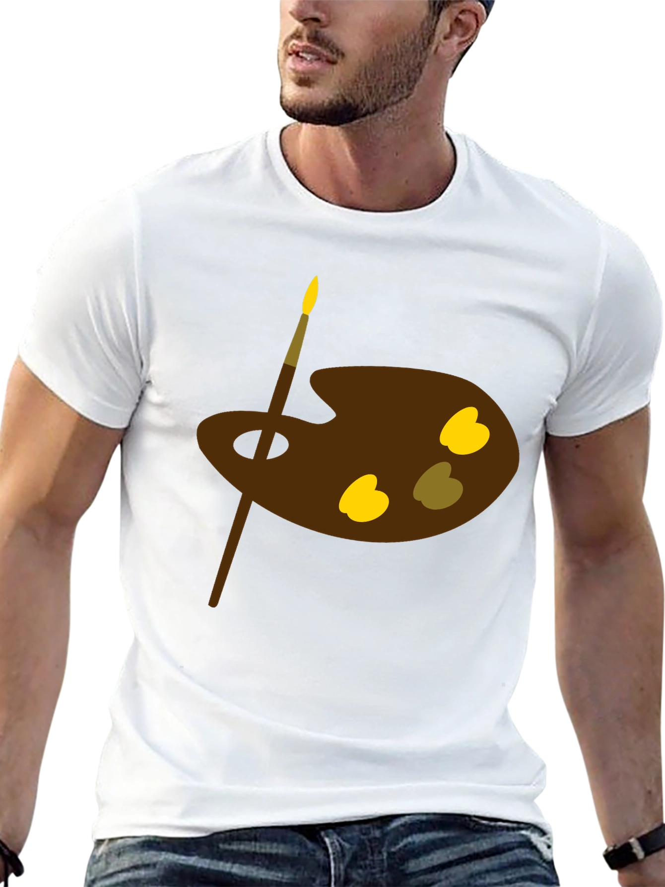 Artist Palette Graphic Tee - Classic Black Cotton Shirt