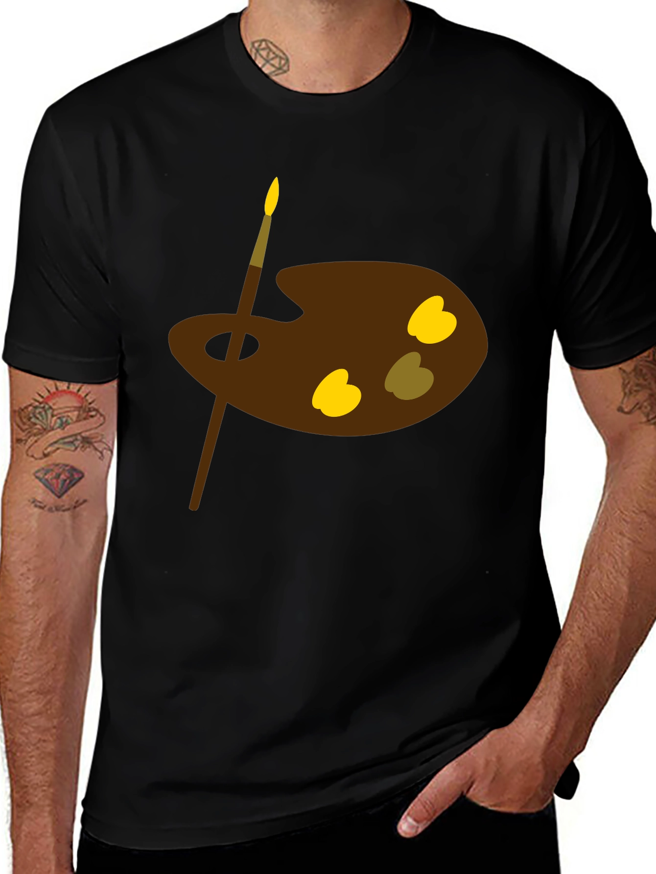 Artist Palette Graphic Tee - Classic Black Cotton Shirt