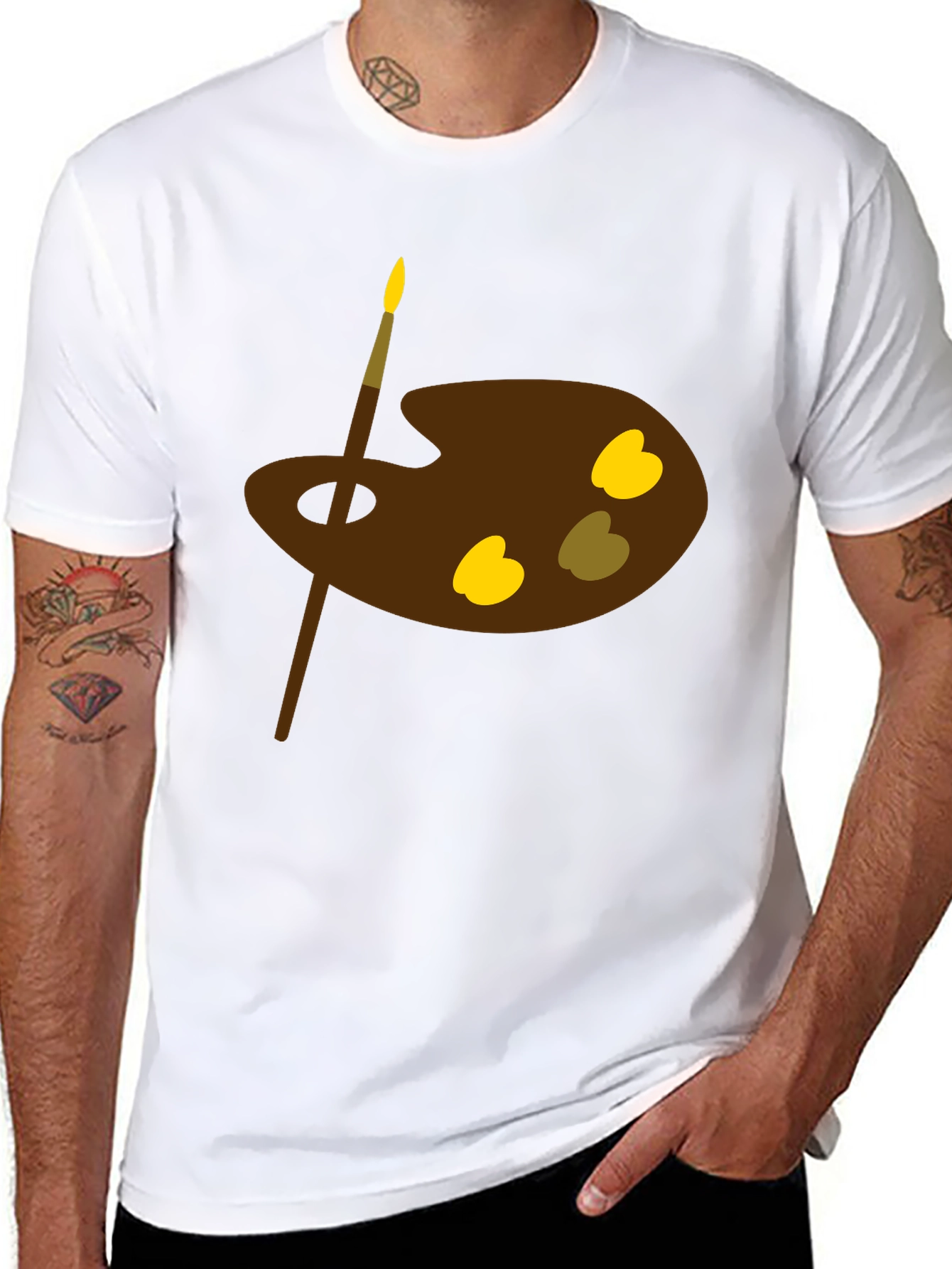 Artist Palette Graphic Tee - Classic Black Cotton Shirt