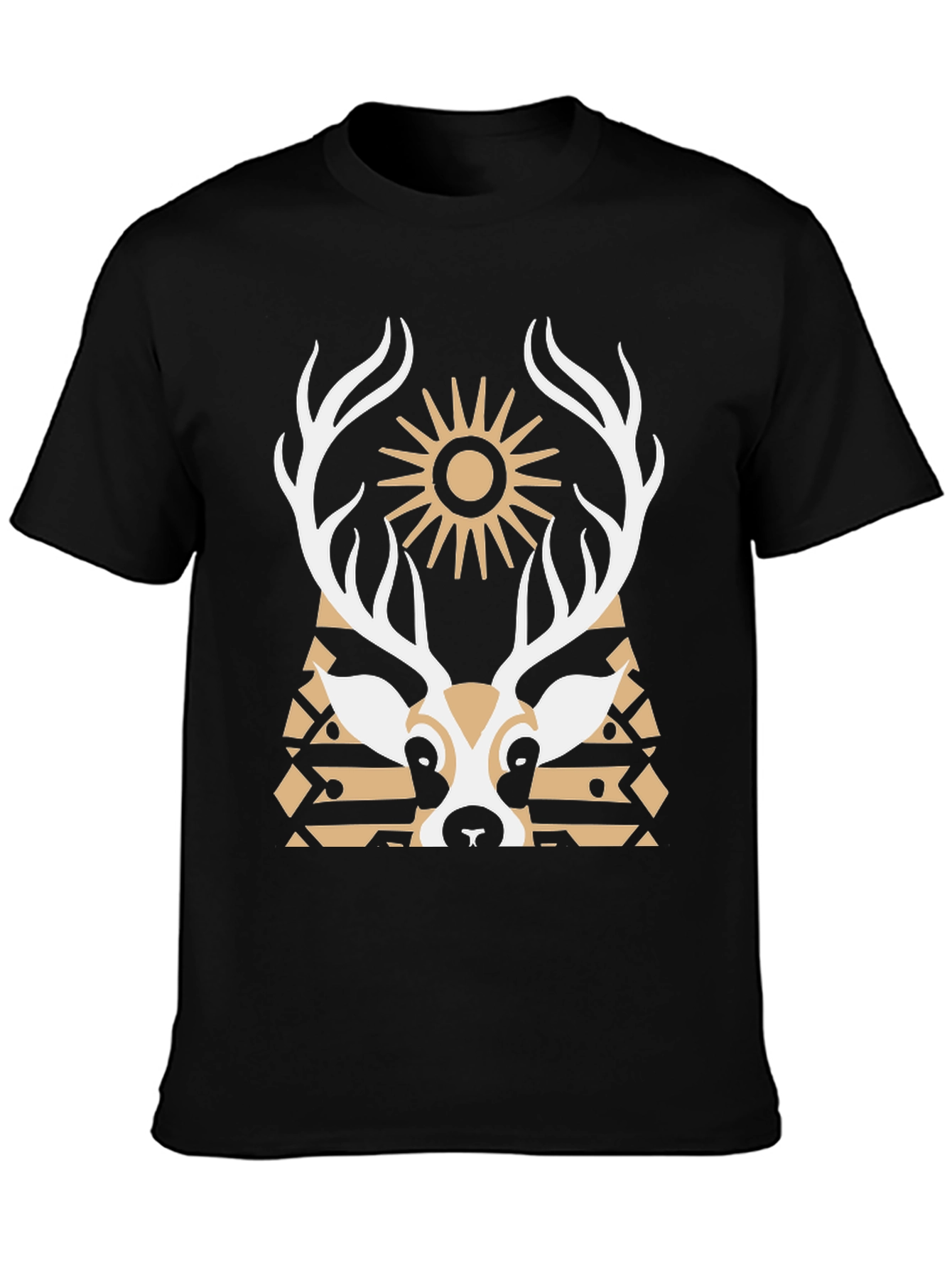 Deer Graphic Black T-Shirt - Unique Design