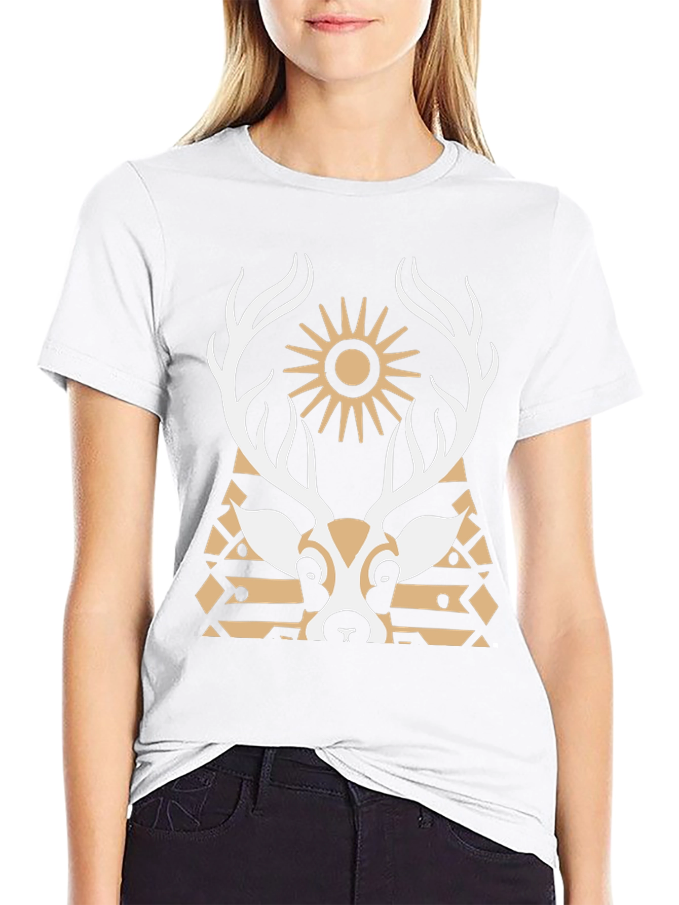 Deer Graphic Black T-Shirt - Unique Design