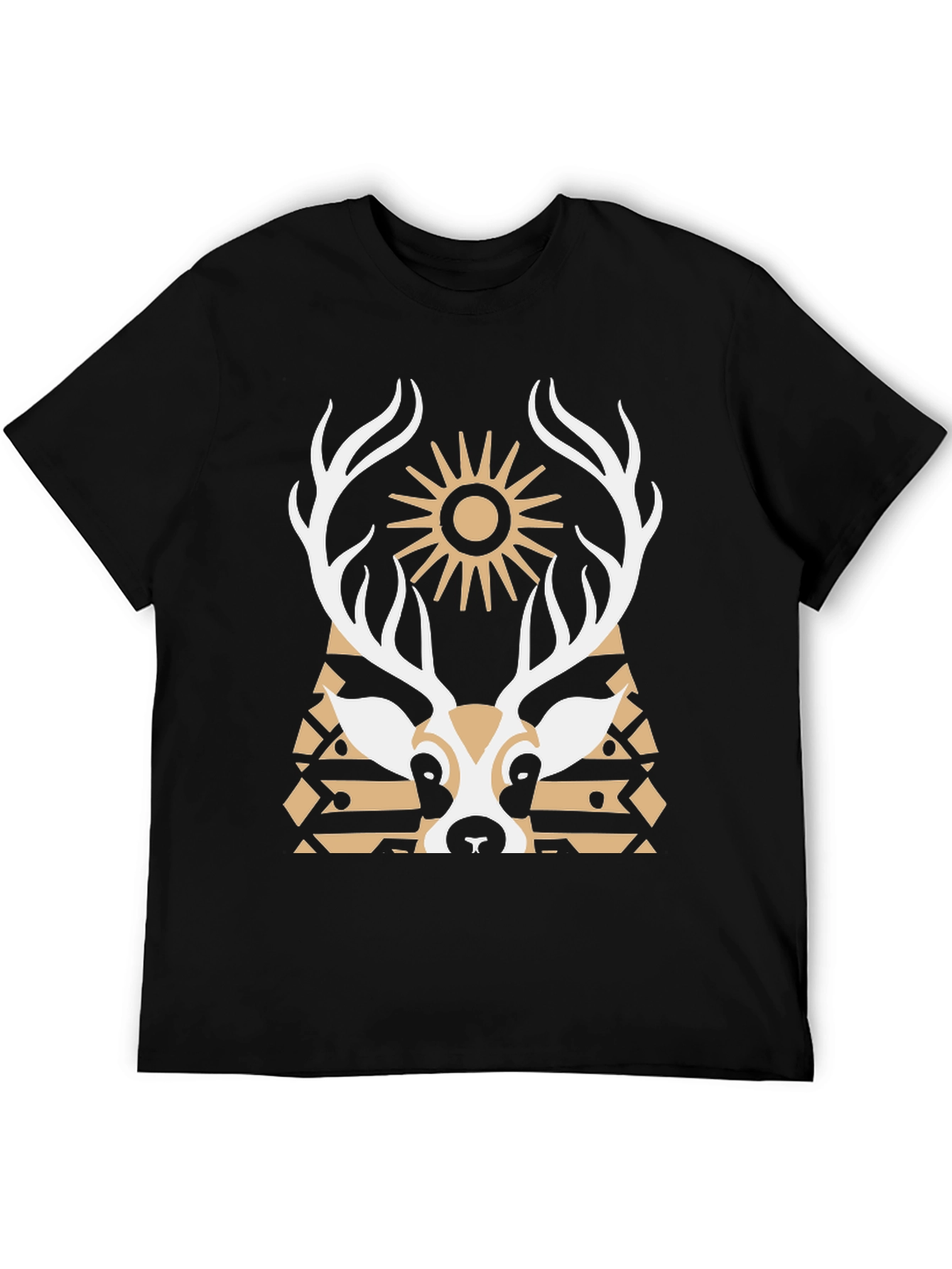 Deer Graphic Black T-Shirt - Unique Design