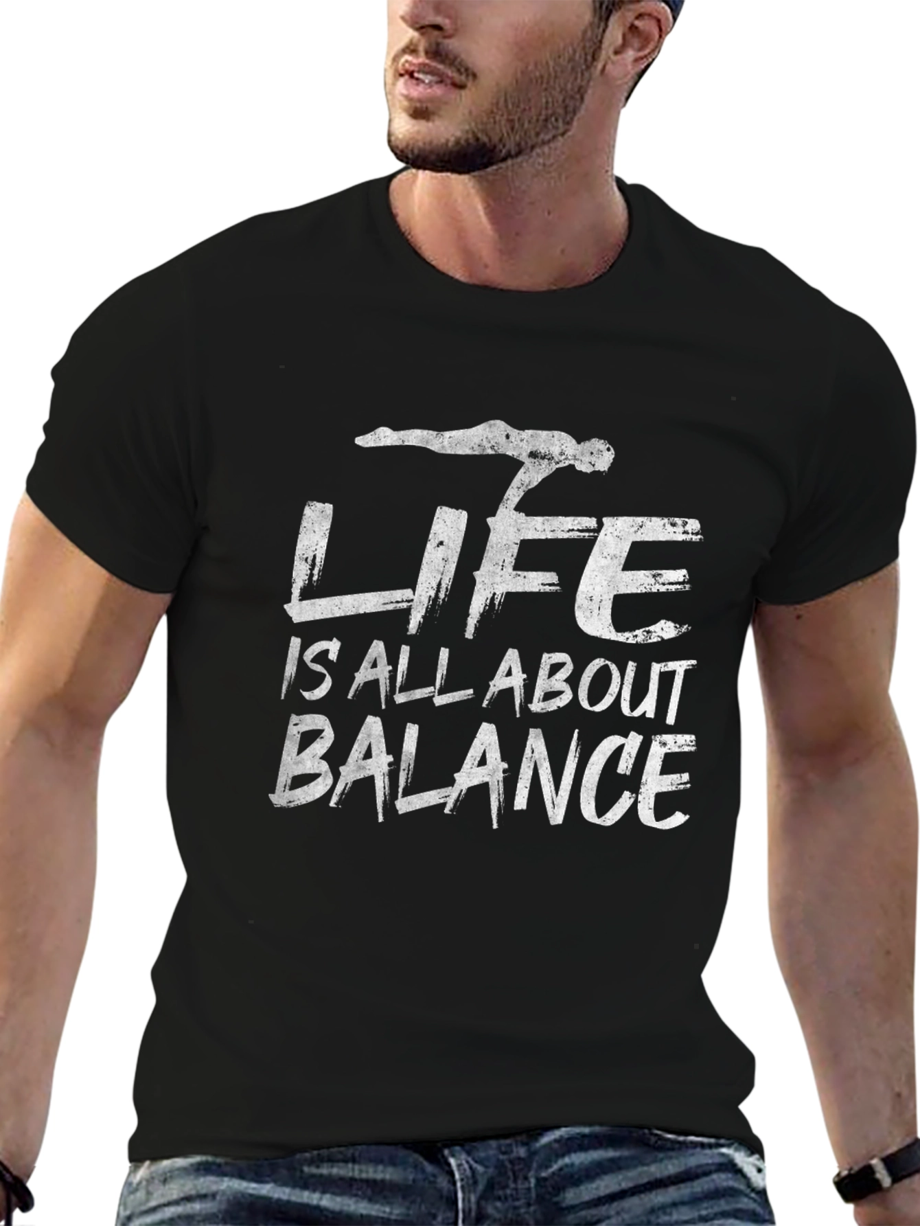 Life is All About Balance Black T-Shirt
