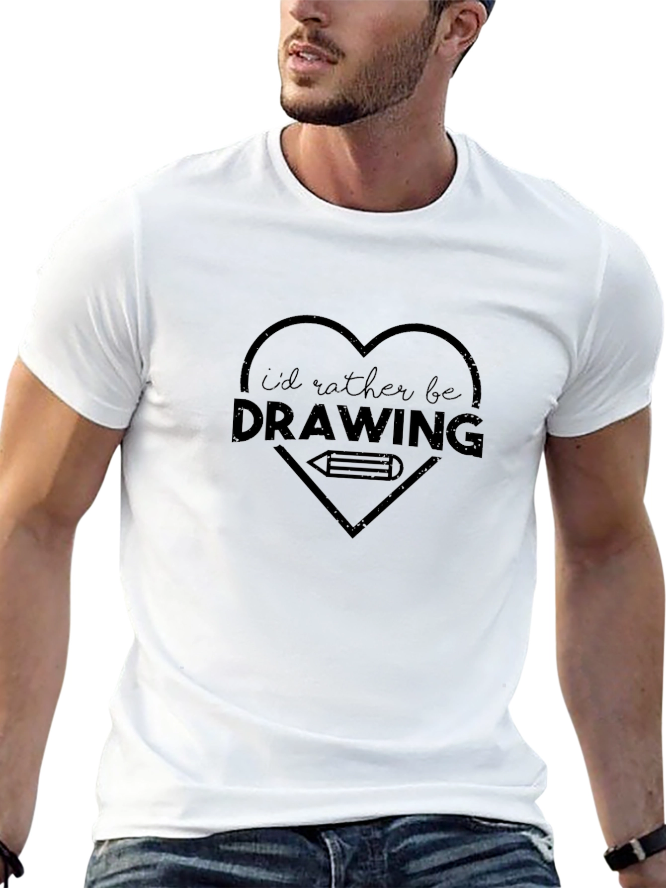 Id Rather Be Drawing Heart T-Shirt