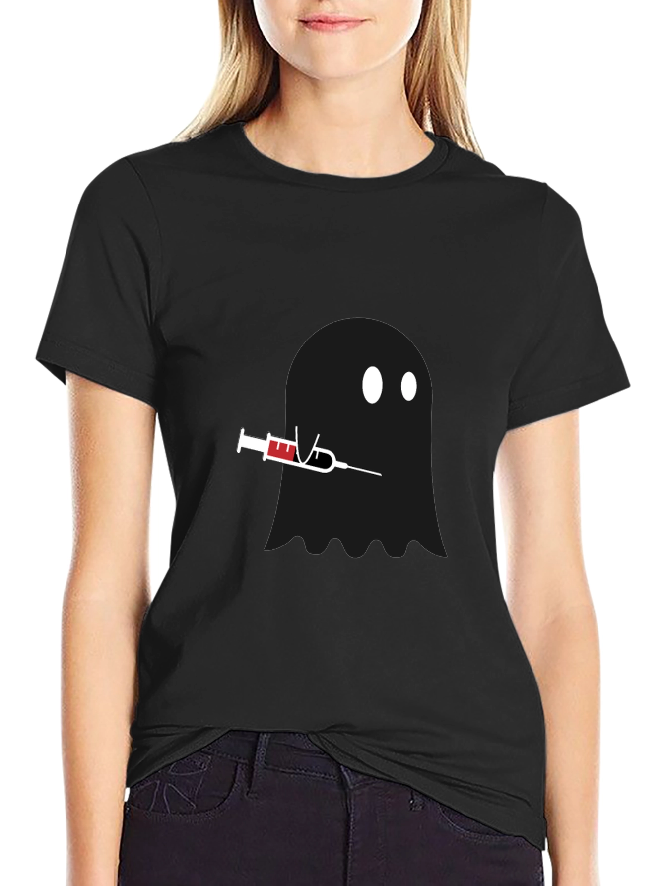 Ghostly Injection T-Shirt - Black Unique Design