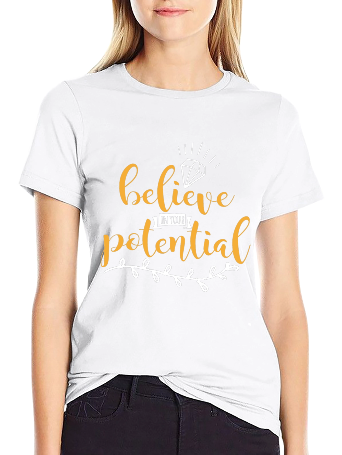 Believe in Your Potential Graphic Tee - Black