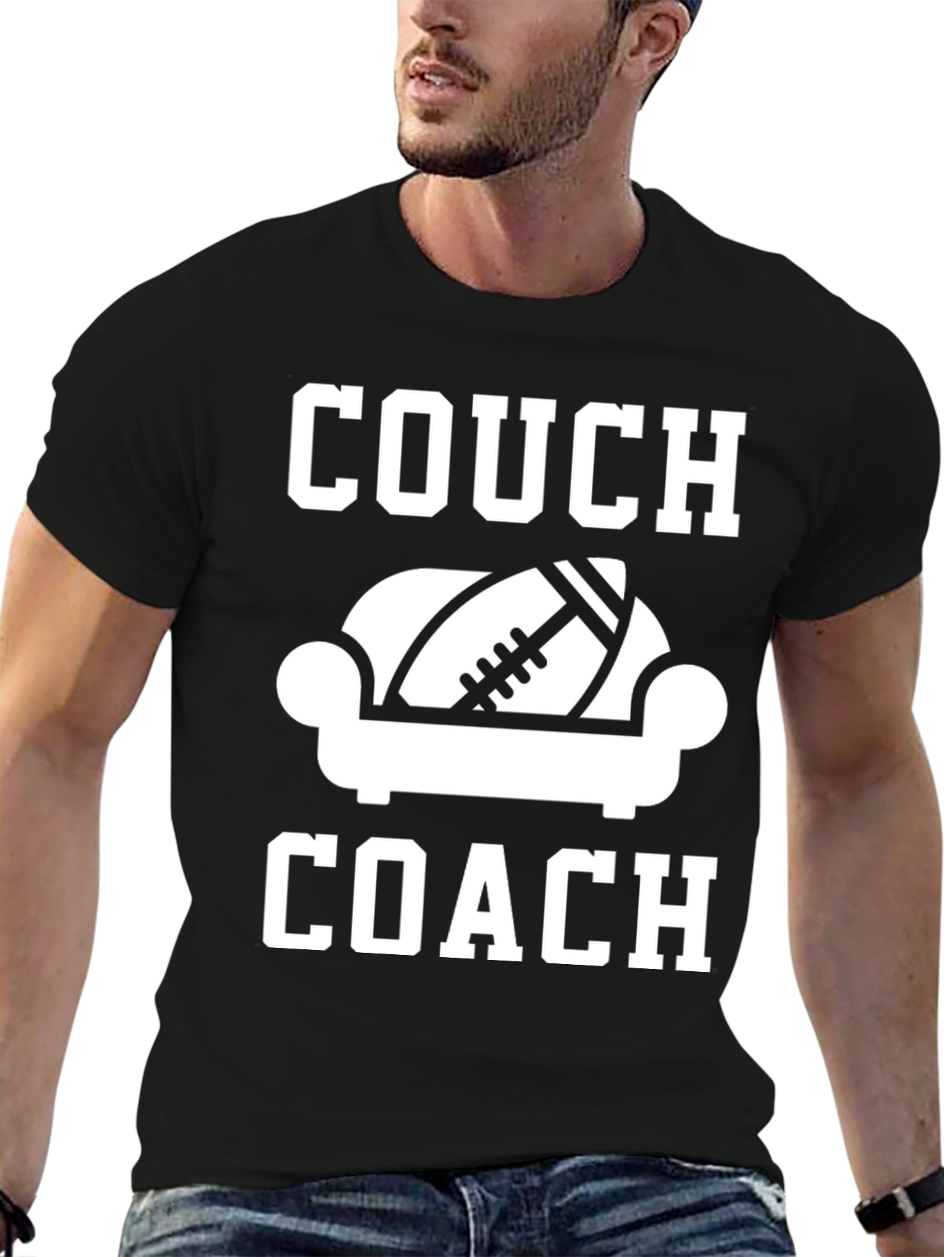 Couch Coach Graphic T-Shirt - Football Fan Apparel